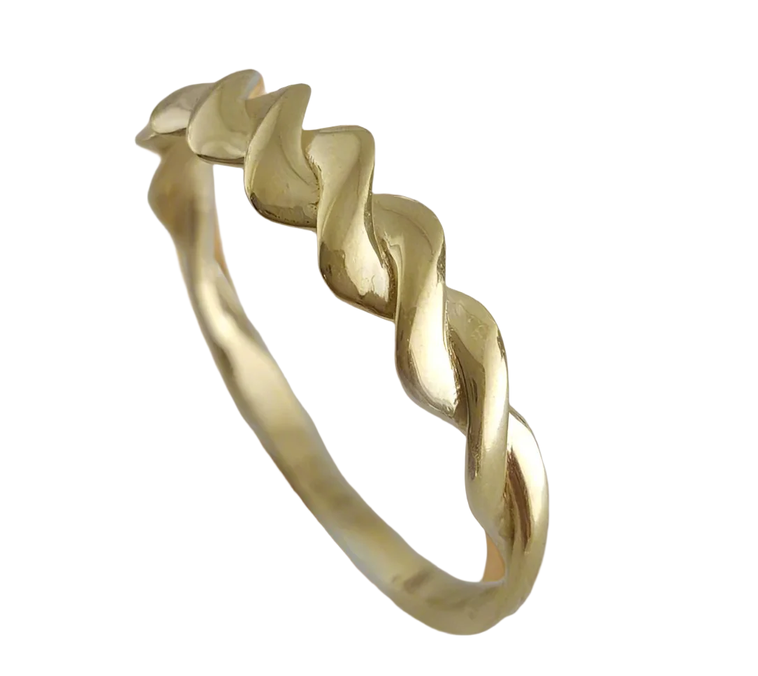 Minimalist Twisted Gold Ring - 10k,14k,18k