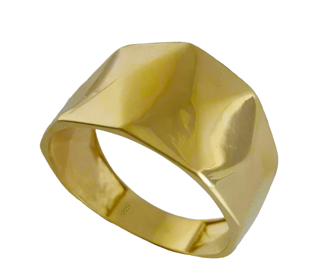 Gold Facetted High Polish Ring - 18k, 14k, 10k