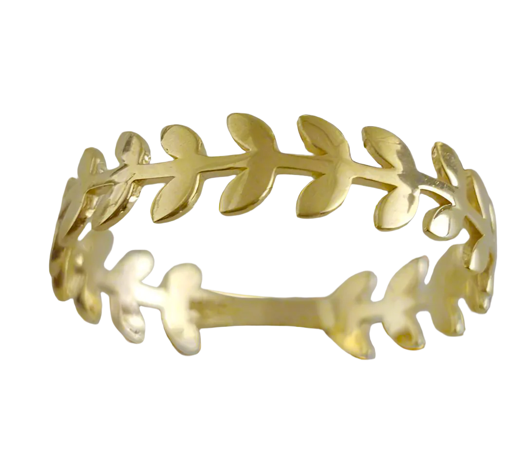 Leaf Gold Ring - 10k,14k,18k