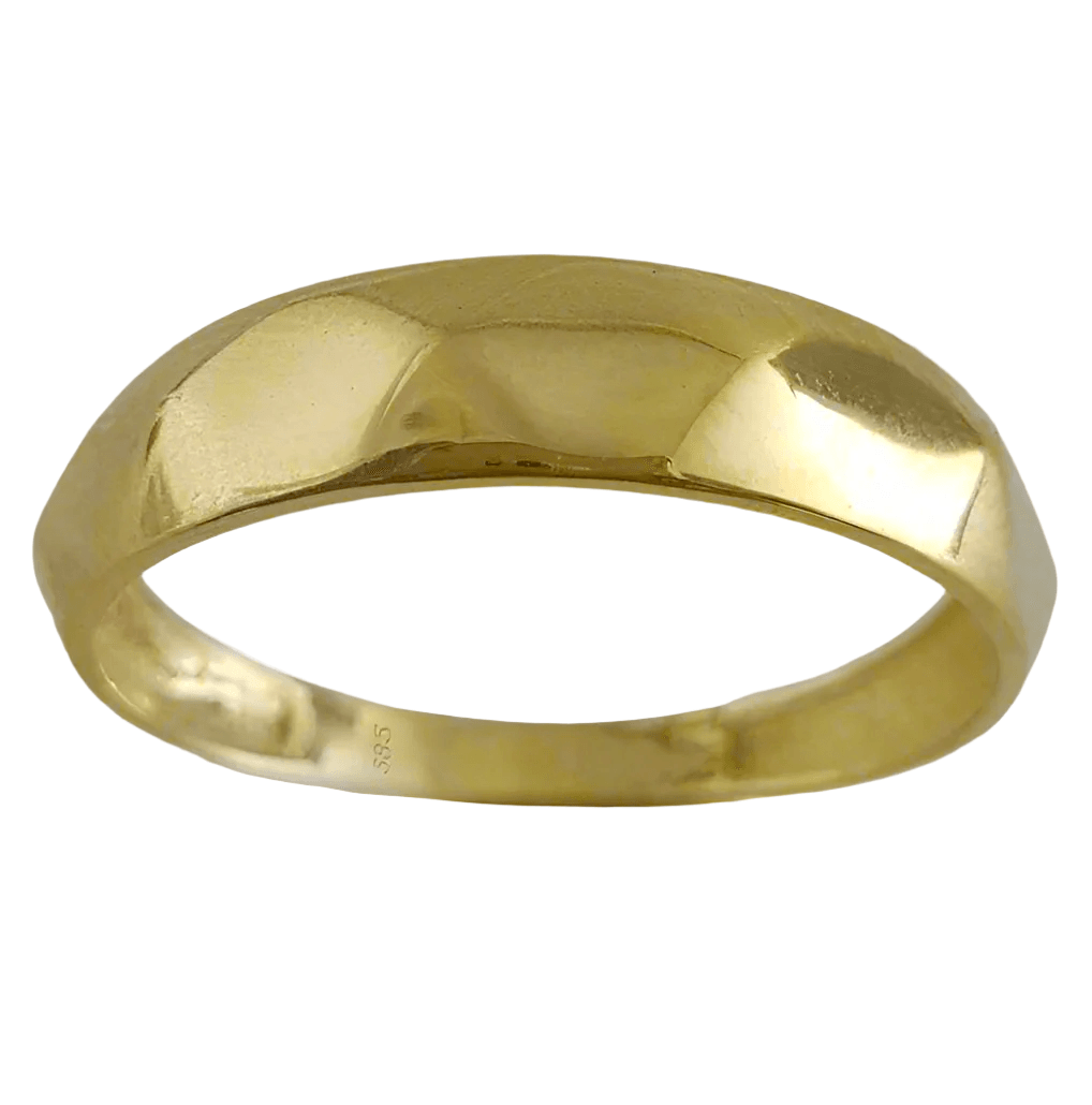 Facetted Dome Gold Ring - 18k,14k,10k - TurkishBling