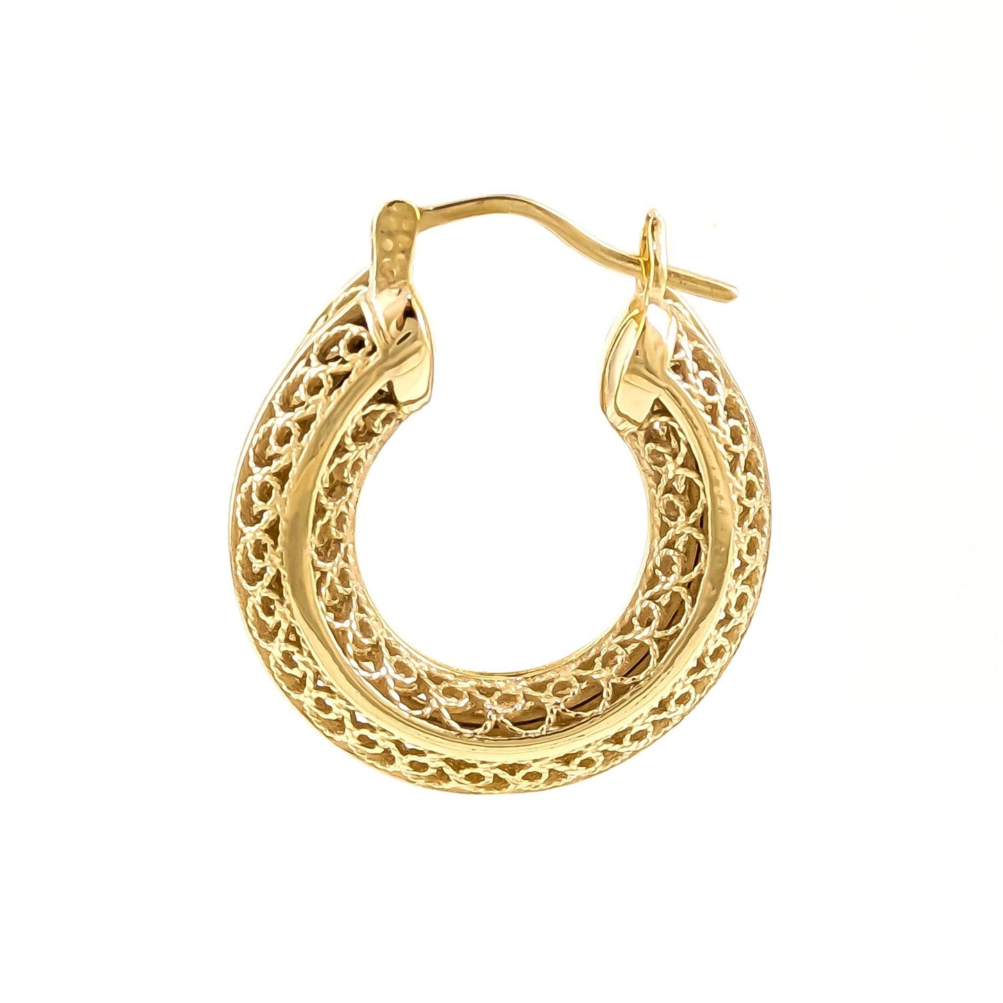 Stunning Gold Filigree Hoops – Artisan Handcrafted Small Hoops, 1-Inch Vintage-Inspired Jewelry - TurkishBling