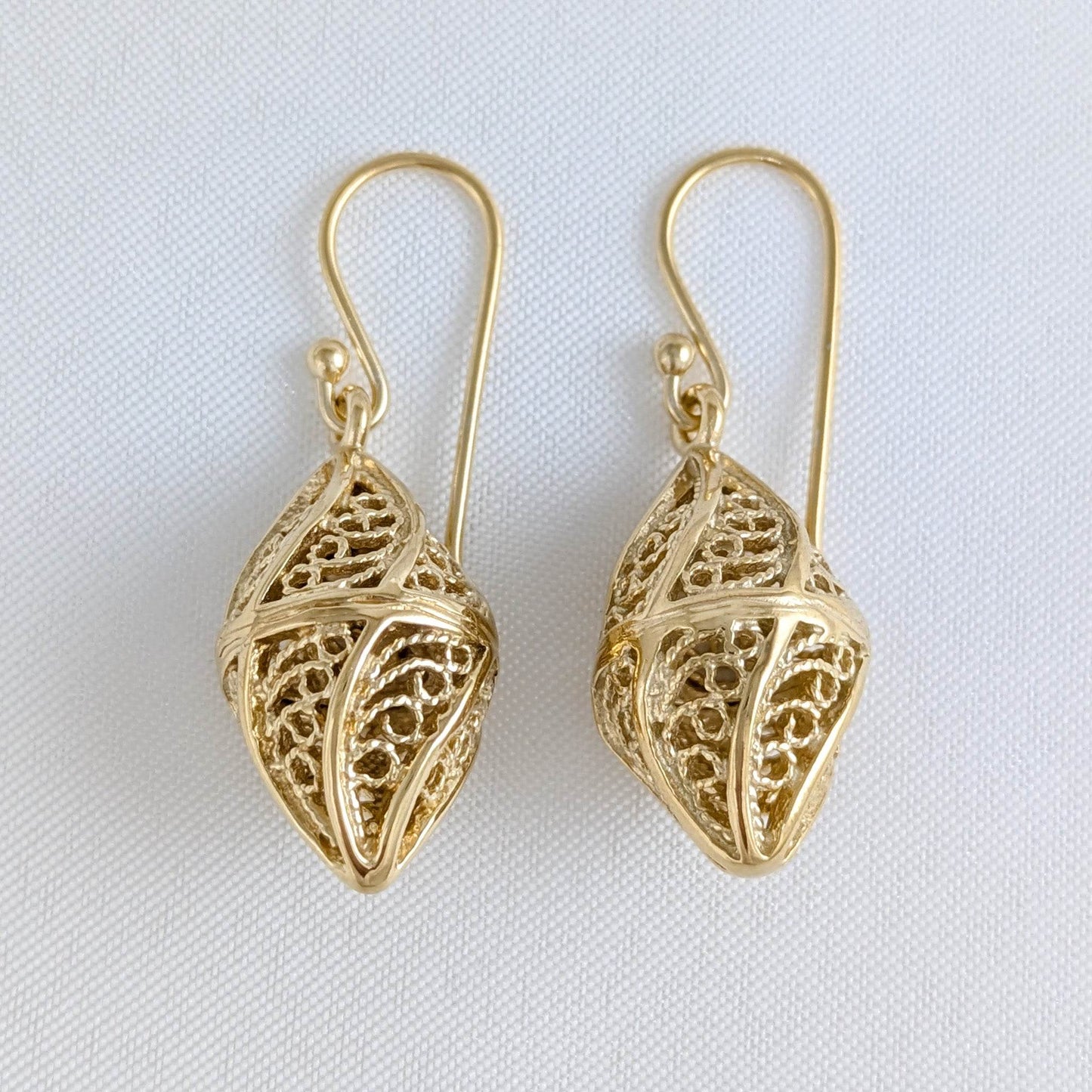 Mesmerizing Gold Nightingale Drop Earrings - TurkishBling