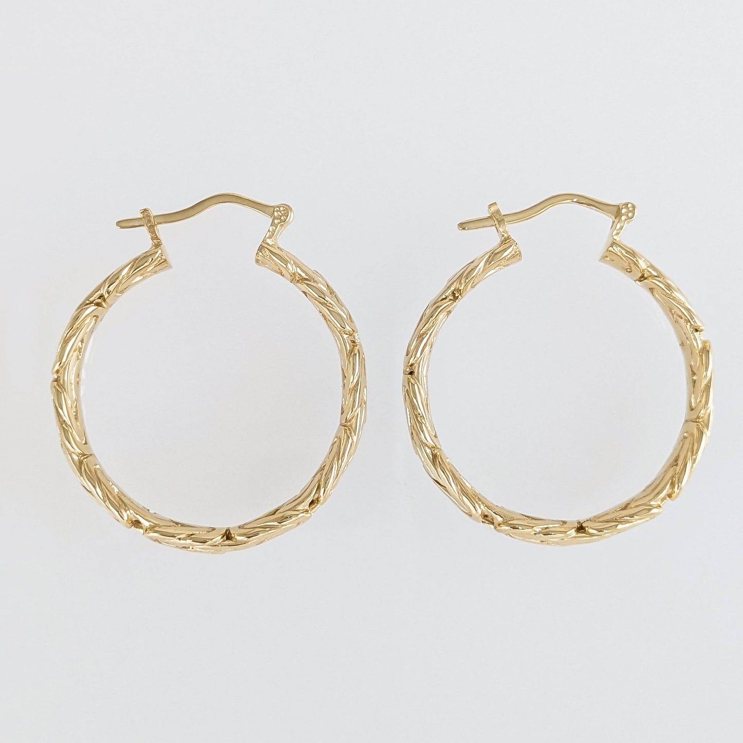 Byzantine Hoop Earrings with Woven Detail - TurkishBling
