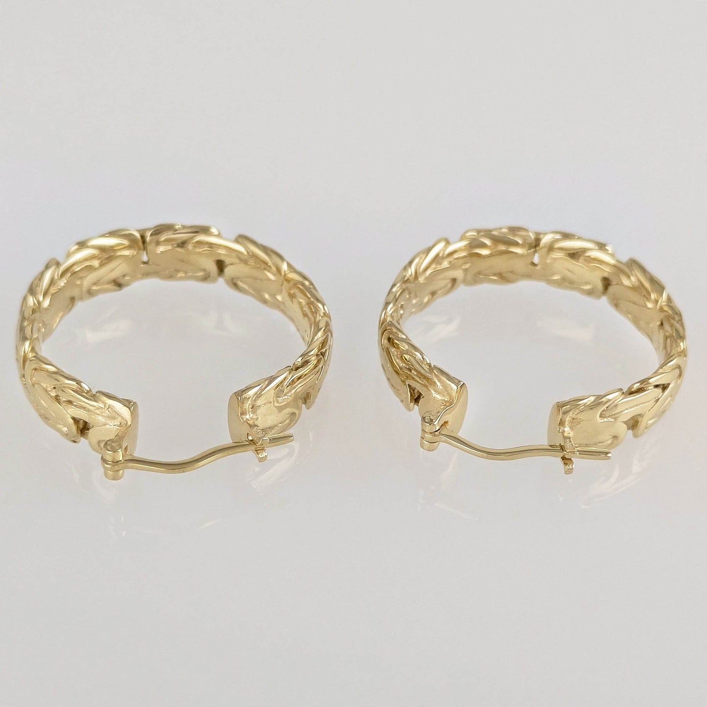 Byzantine Hoop Earrings with Woven Detail - TurkishBling