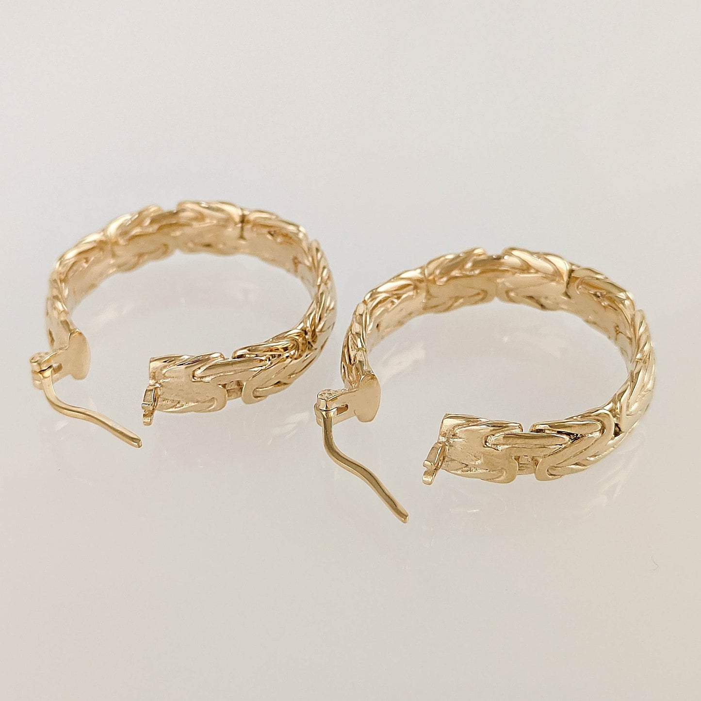 Byzantine Hoop Earrings with Woven Detail - TurkishBling