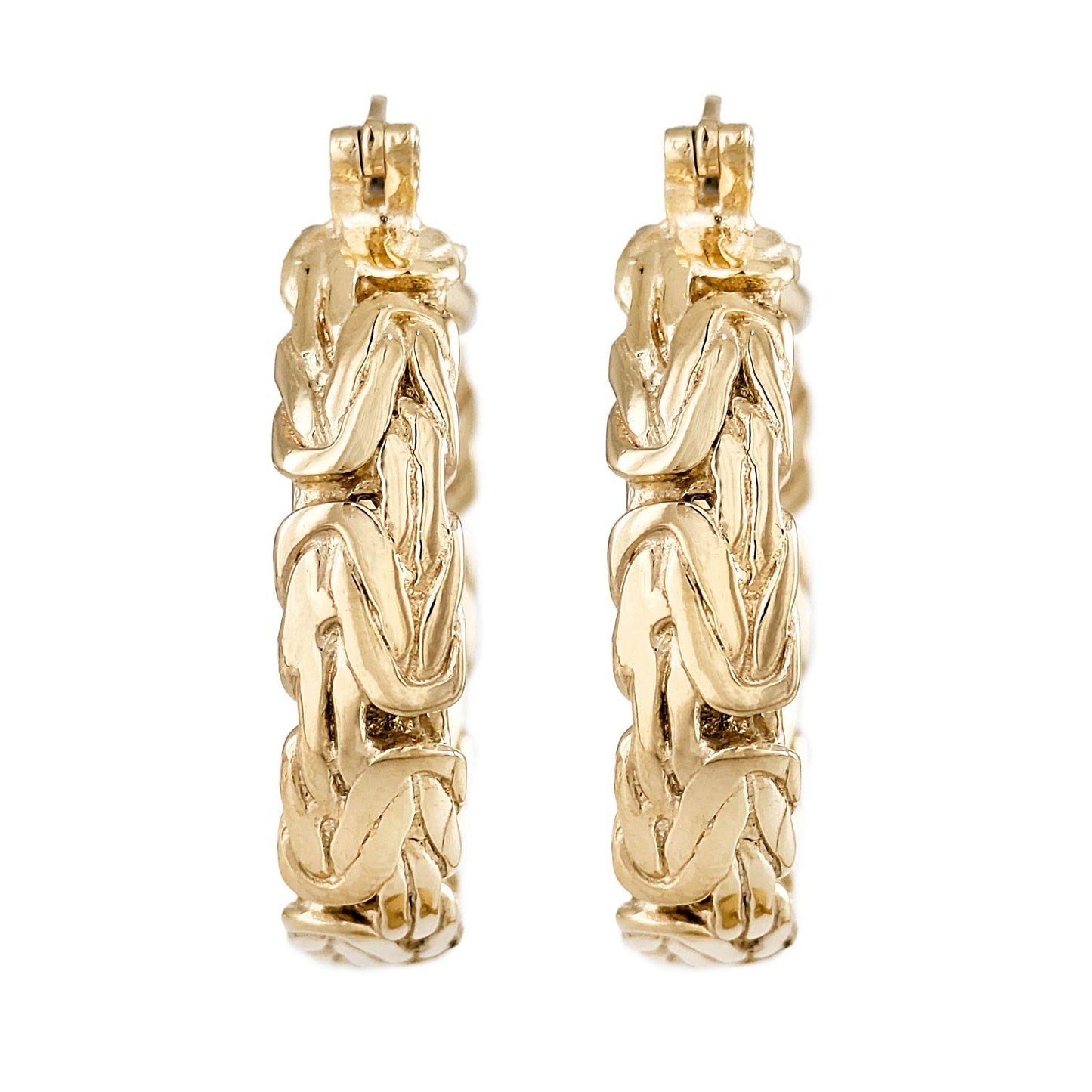 Byzantine Hoop Earrings with Woven Detail - TurkishBling