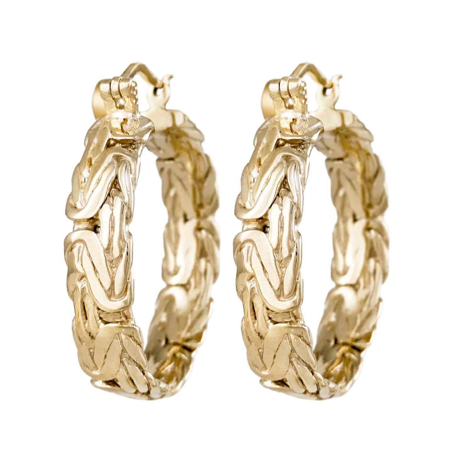 Byzantine Hoop Earrings with Woven Detail - TurkishBling