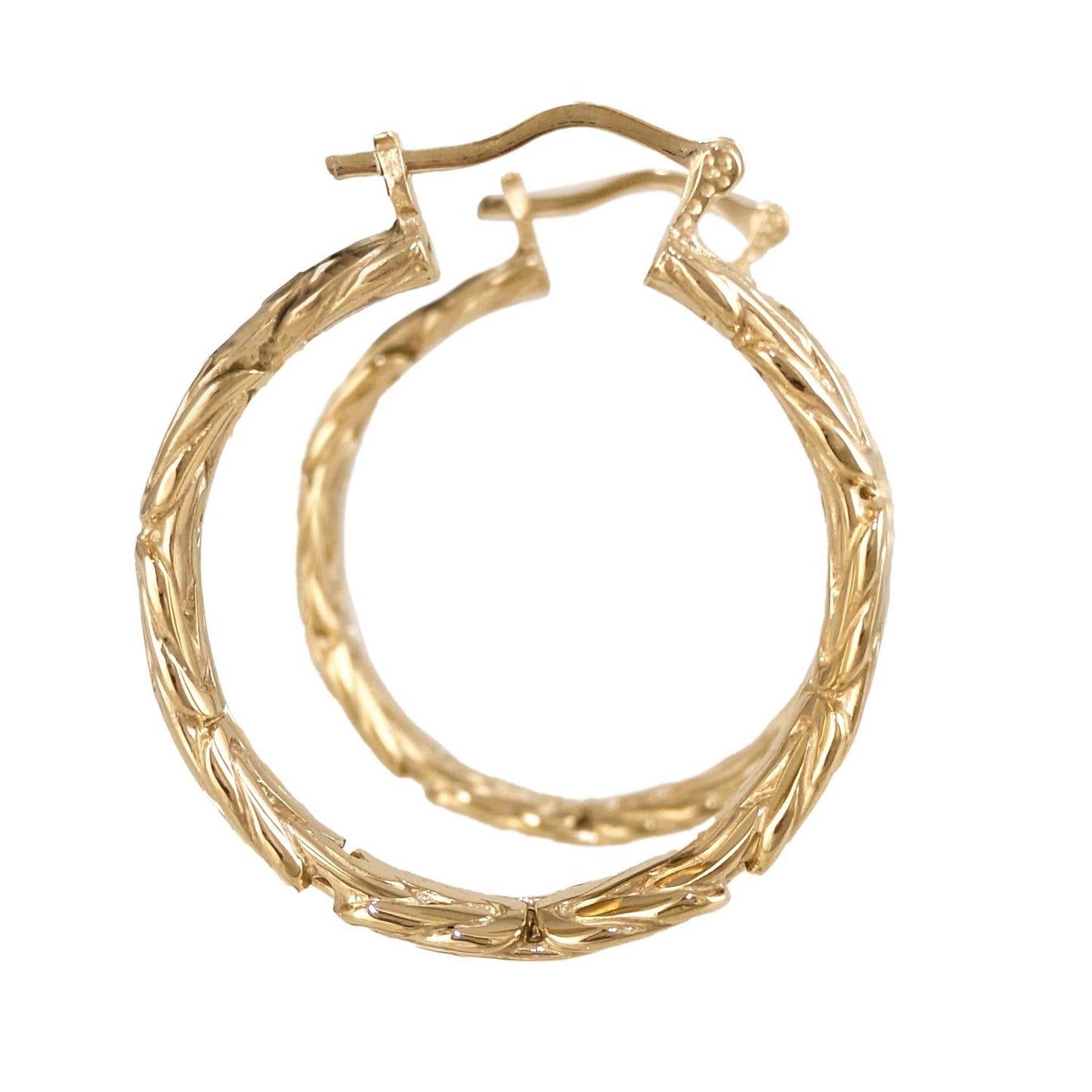 Byzantine Hoop Earrings with Woven Detail - TurkishBling