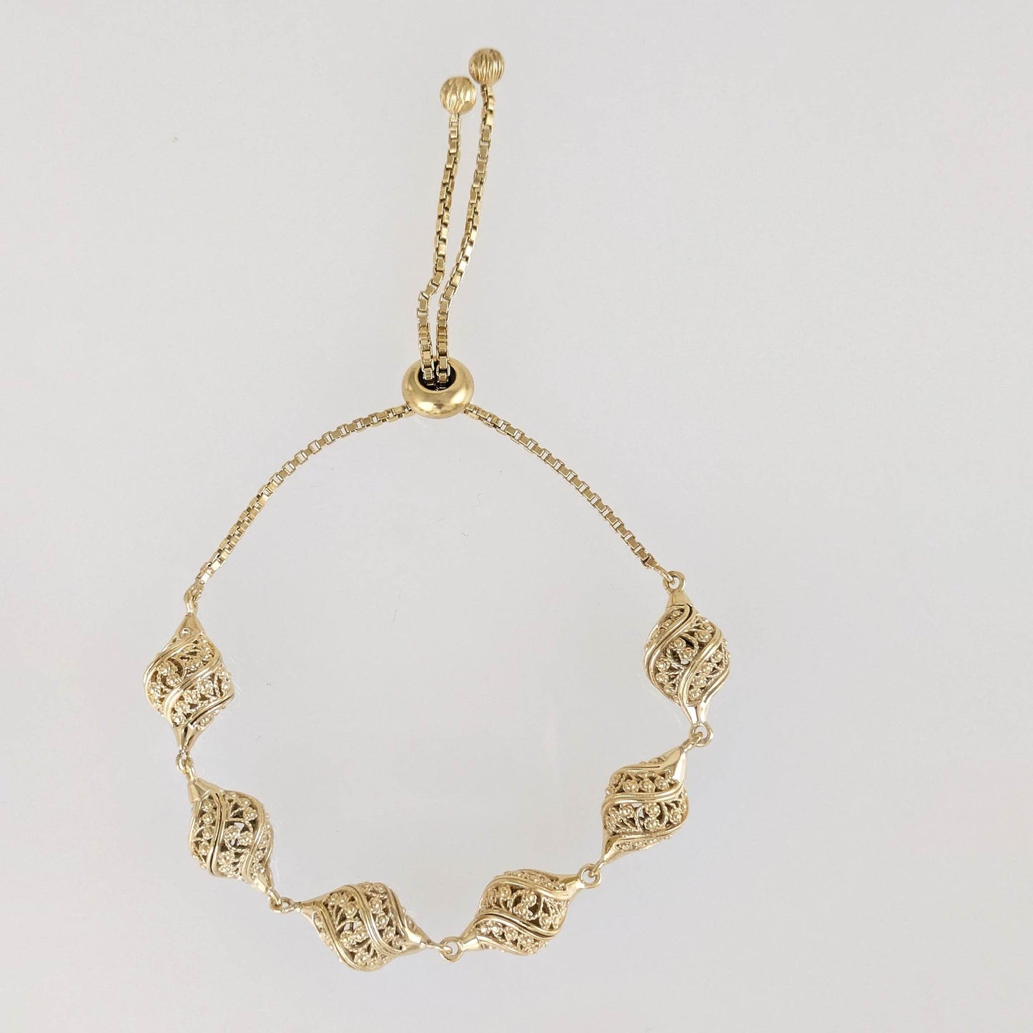 Turkish Nightingale Dimensional Filigree Bolo Bracelet with Slide Clasp - TurkishBling
