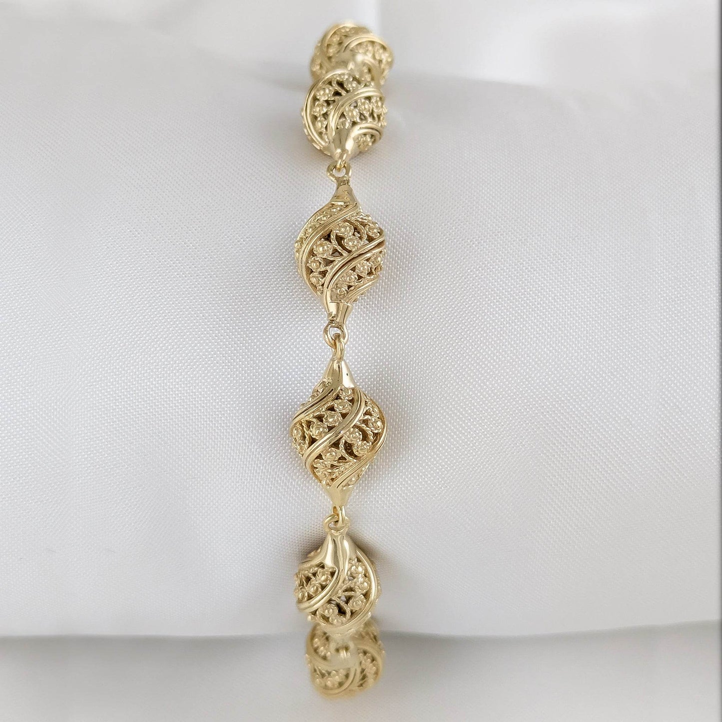 Turkish Nightingale Dimensional Filigree Bolo Bracelet with Slide Clasp - TurkishBling