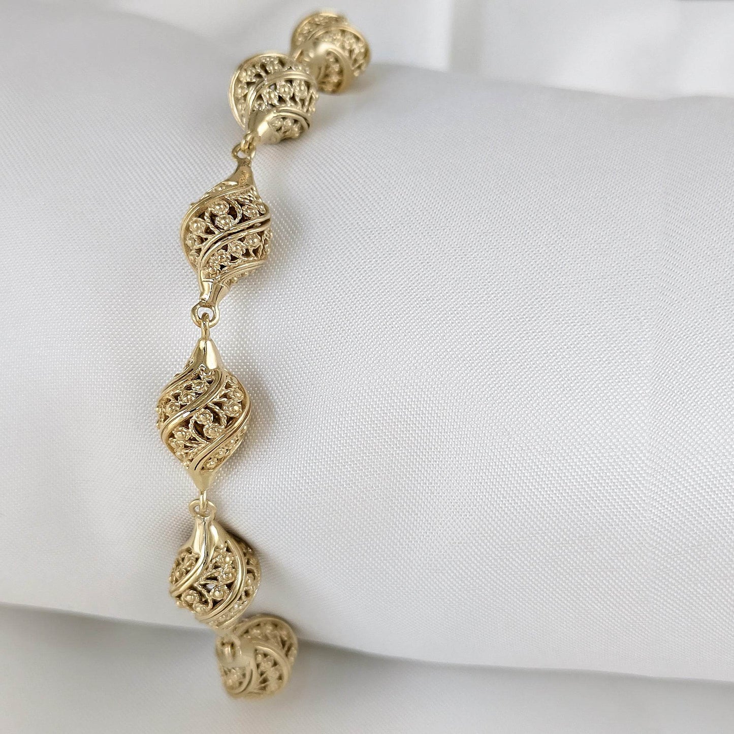 Turkish Nightingale Dimensional Filigree Bolo Bracelet with Slide Clasp - TurkishBling