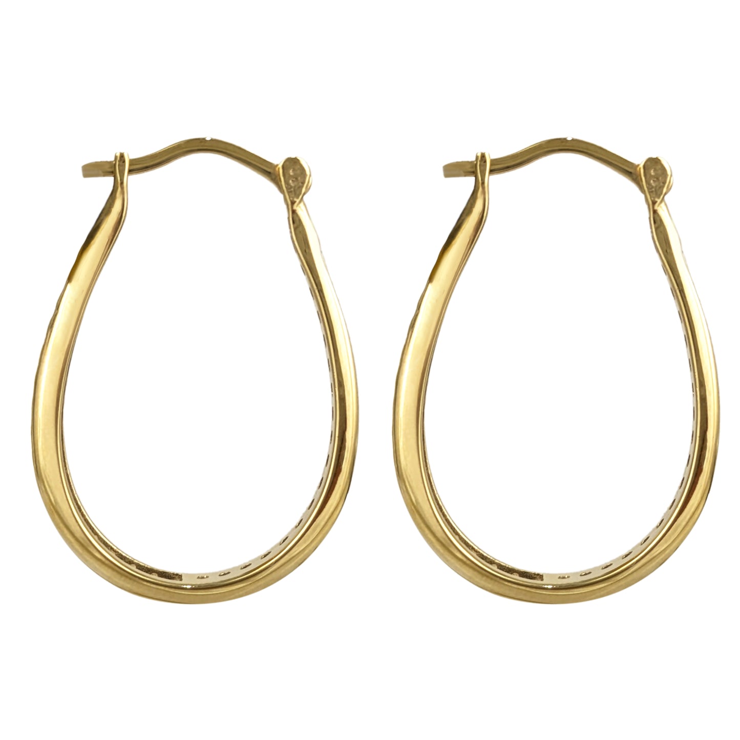 Black Spinel Hoop Earrings – Slim Oval Hoops