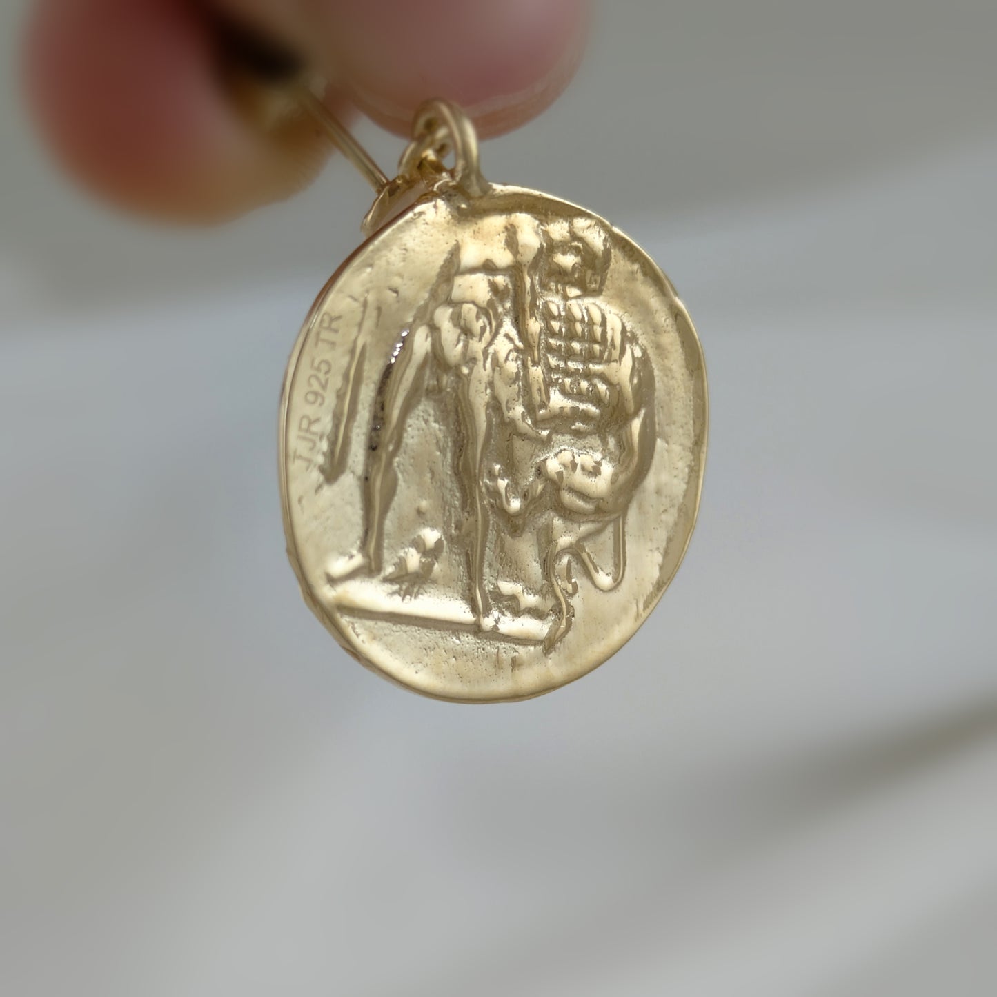 Pearl Roman Great Alexander Coin Earrings