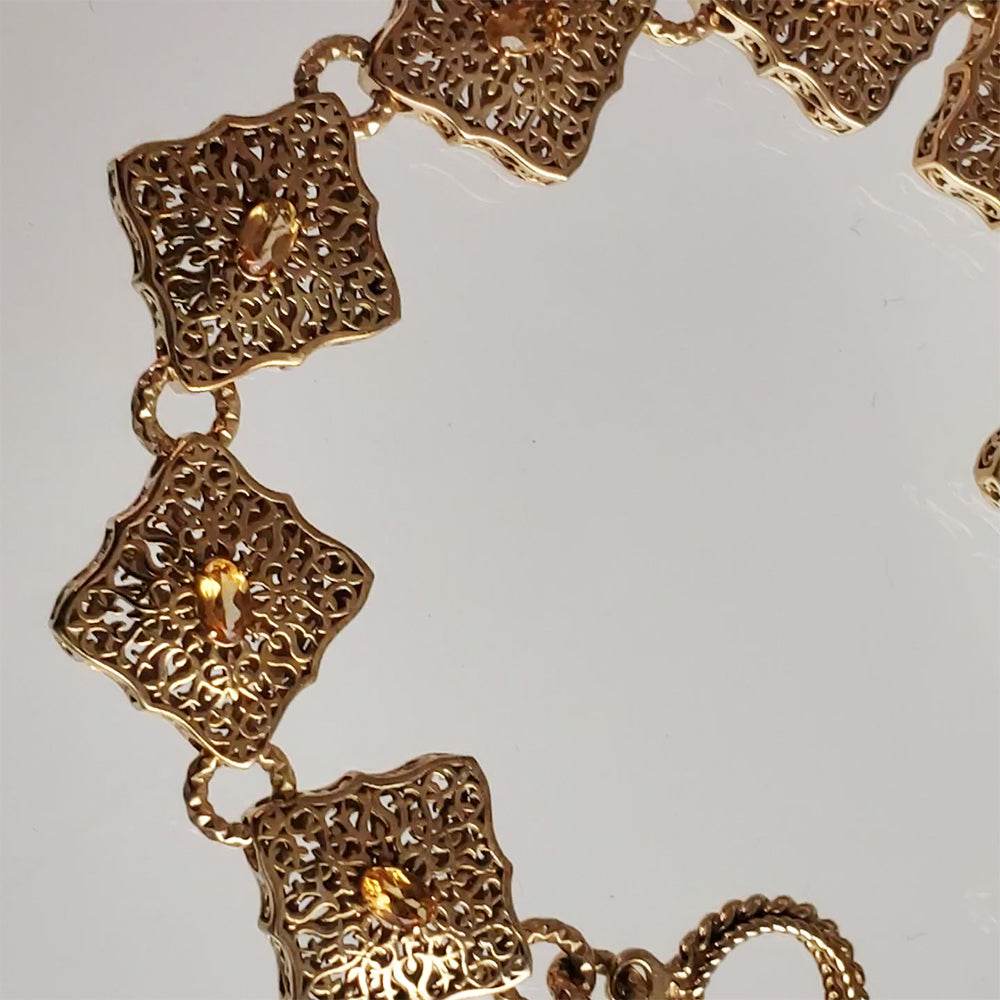 Luxurious Gemstone Panel Toggle Bracelet - TurkishBling