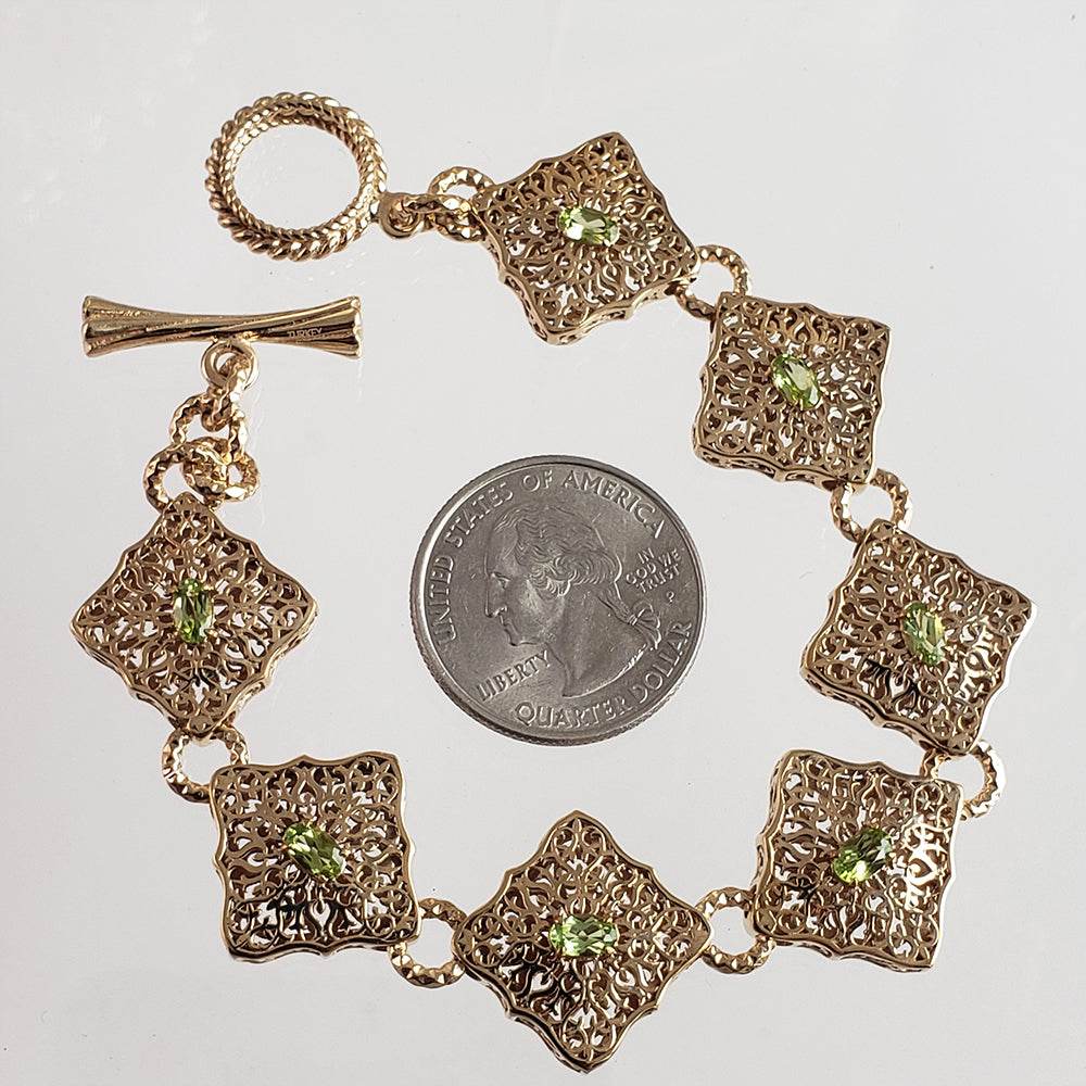 Luxurious Gemstone Panel Toggle Bracelet - TurkishBling