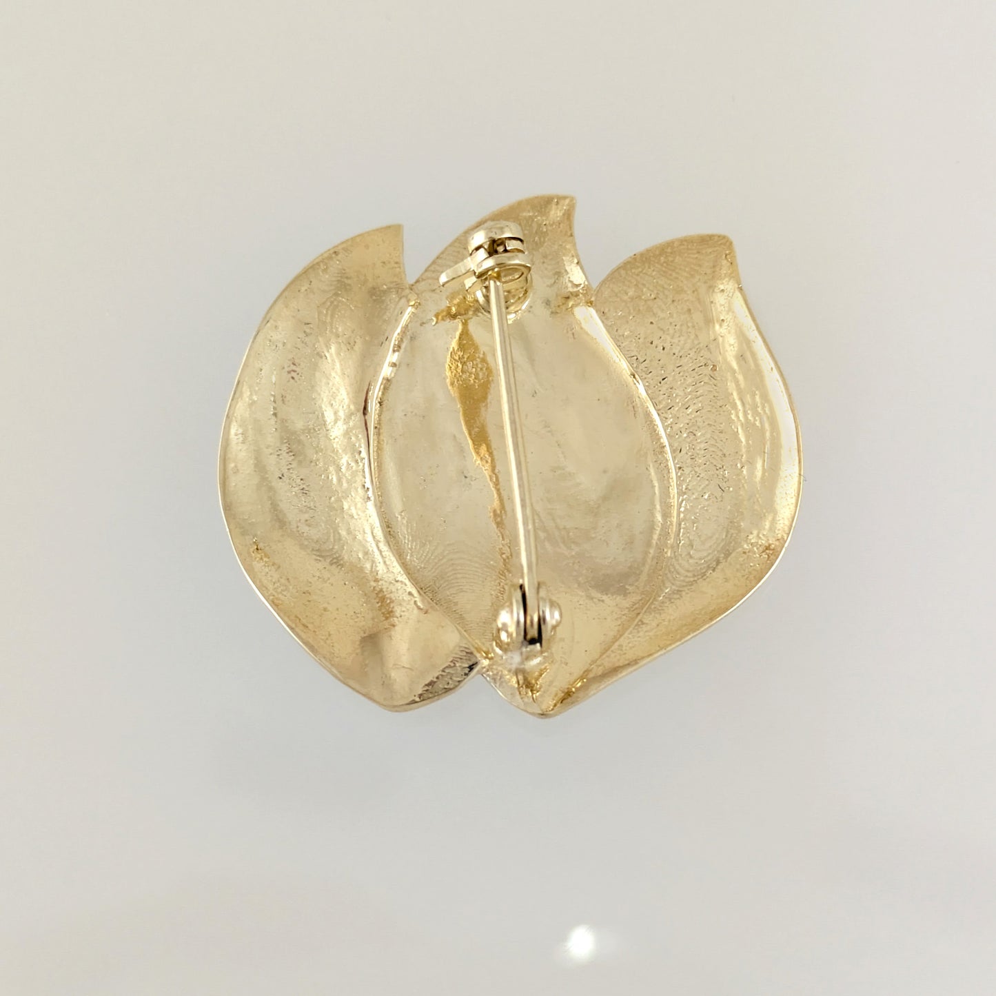 Abstract Layered Leaf Brooch