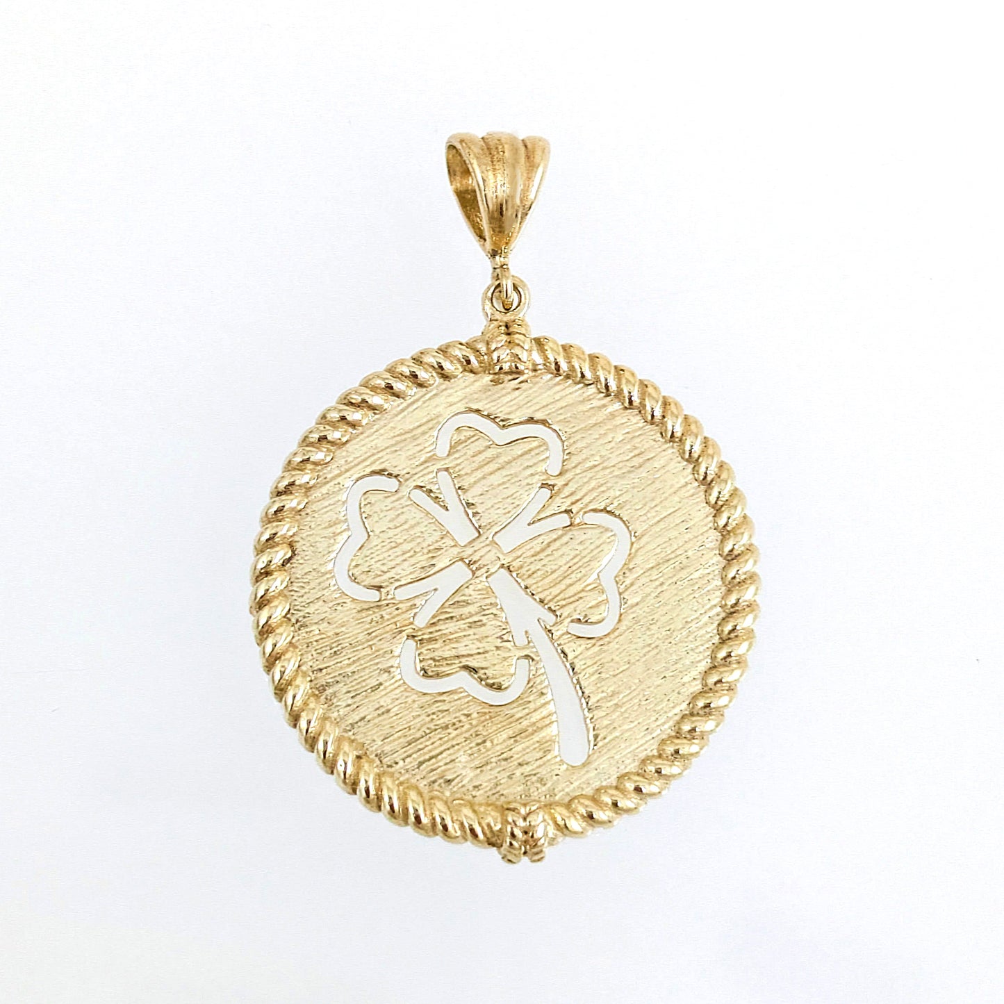 Round Four-Leaf Clover Cutout Pendant
