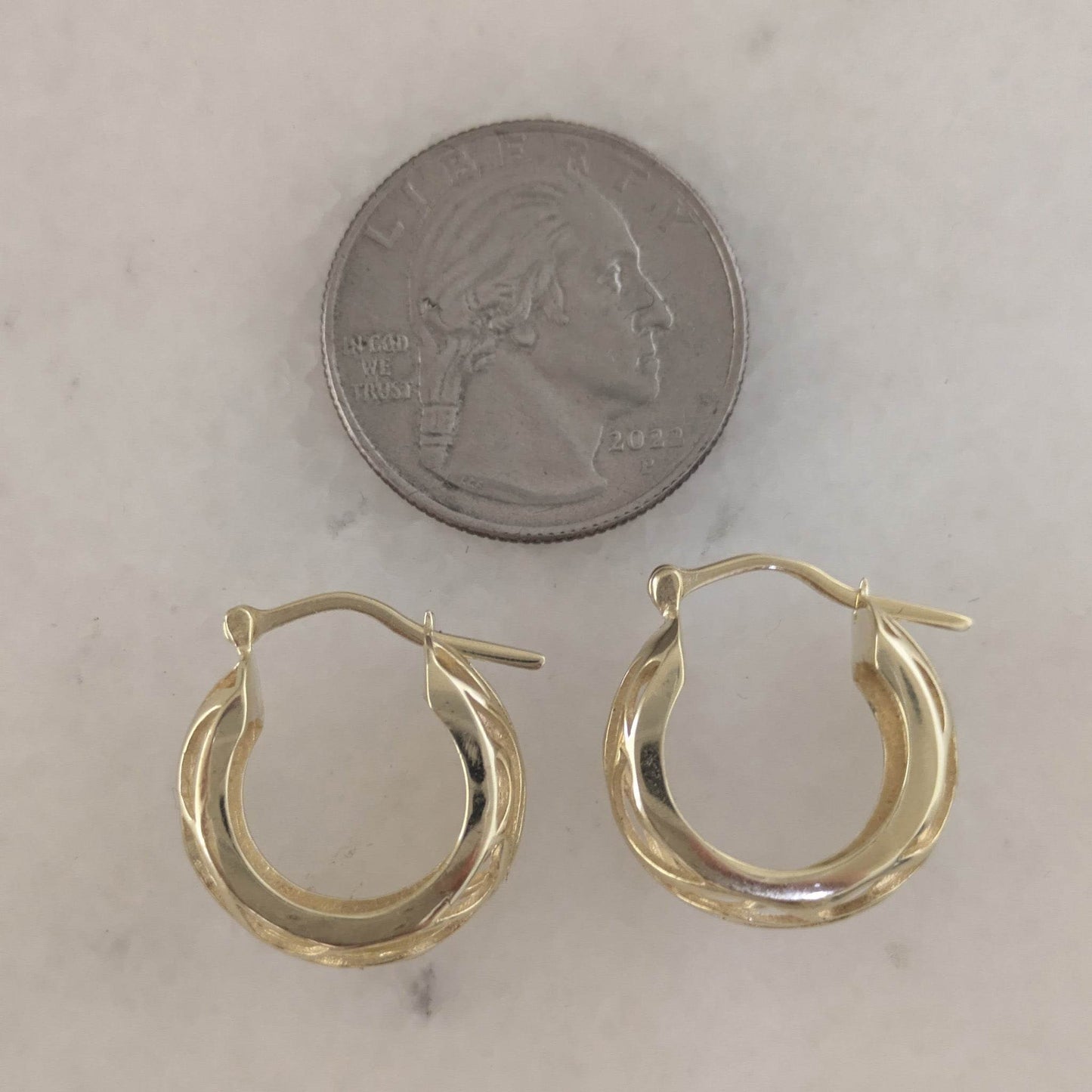 Rounded Openwork Hoop Earrings with Branch-Inspired Pattern - TurkishBling
