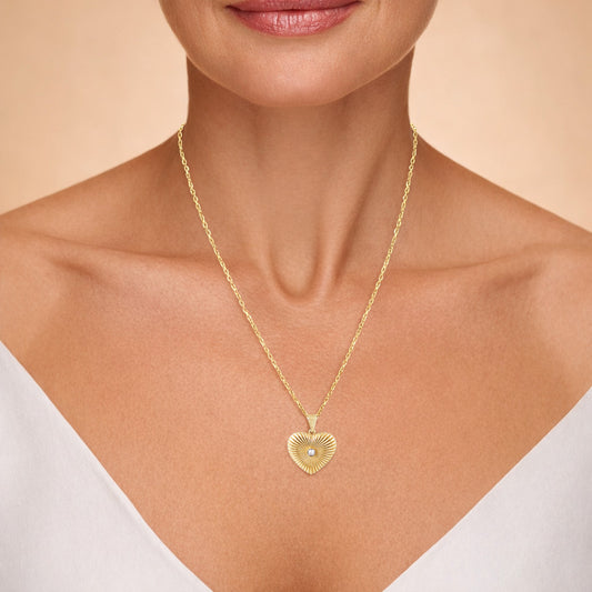 Radiant Heart Pendant Crystal Center