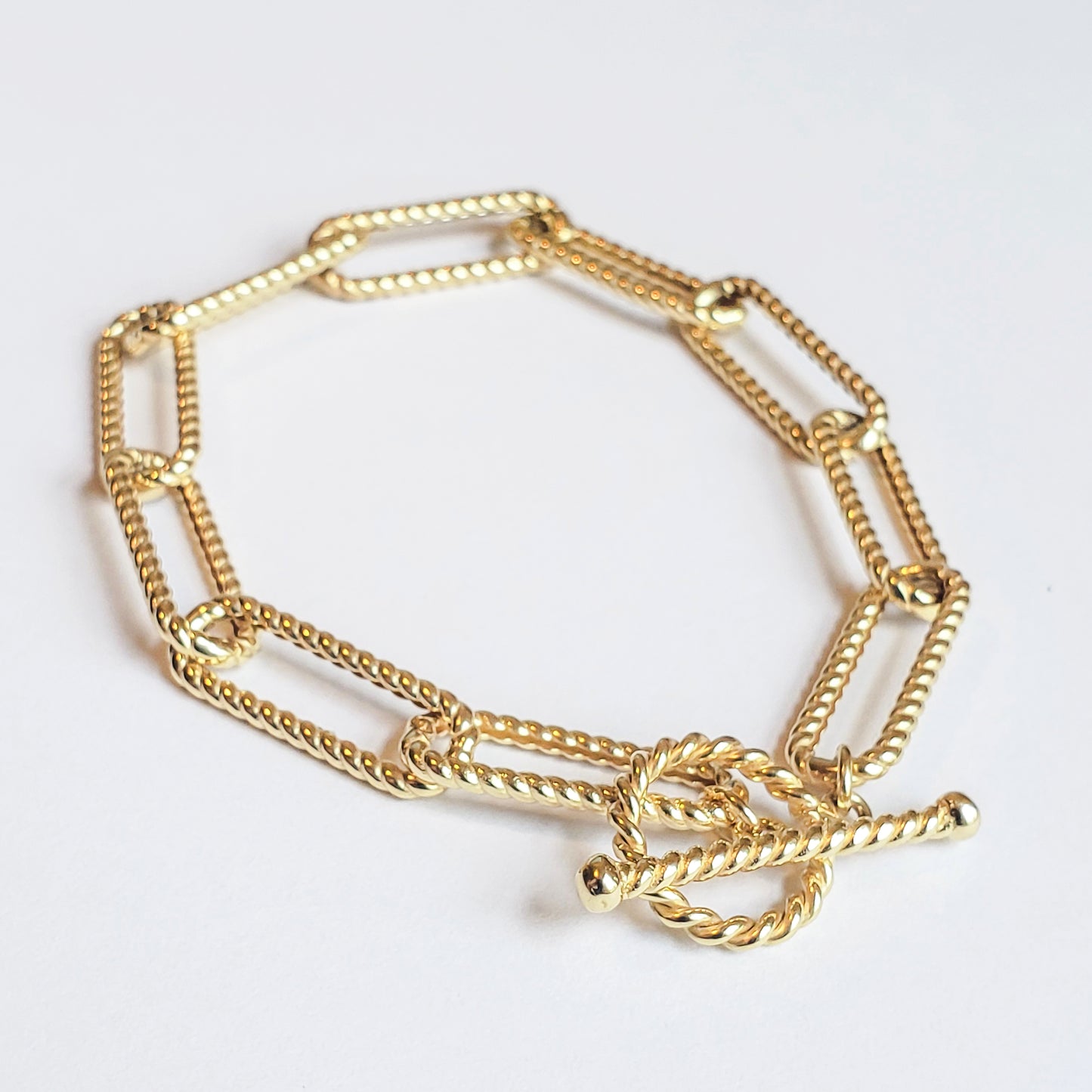 Rope Link Bracelet with Toggle Clasp – 7mm Textured Chain