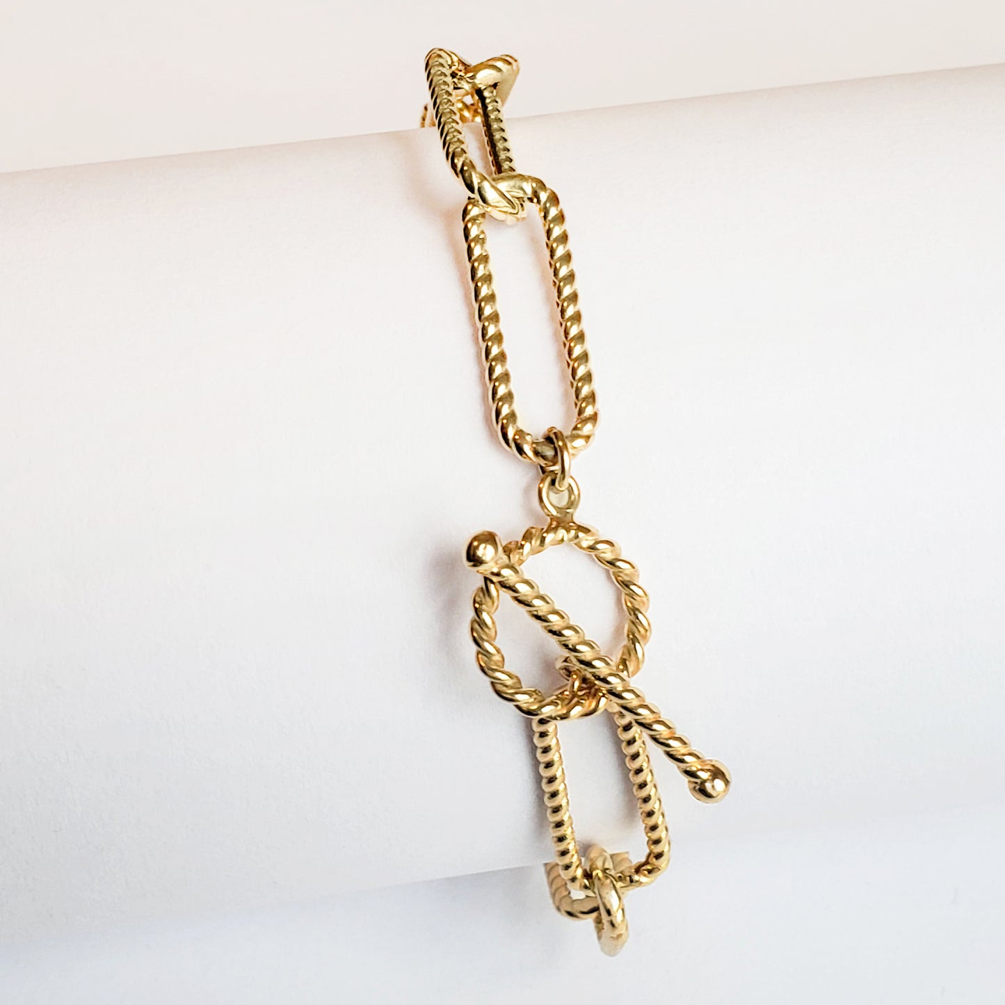 Rope Link Bracelet with Toggle Clasp – 7mm Textured Chain