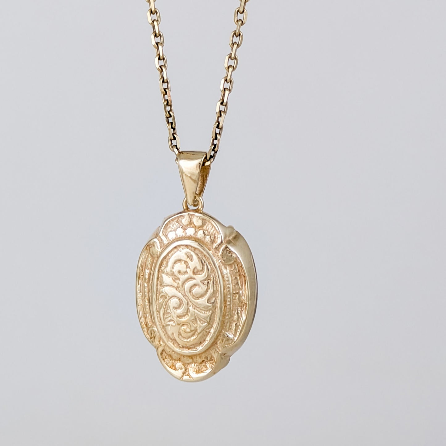 Oval Engraved Medallion Pendant Classic
