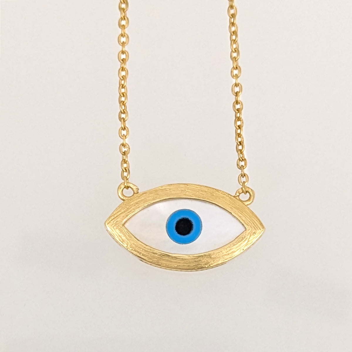 Mother of Pearl Evil Eye Necklace Turkish Nazar Necklace