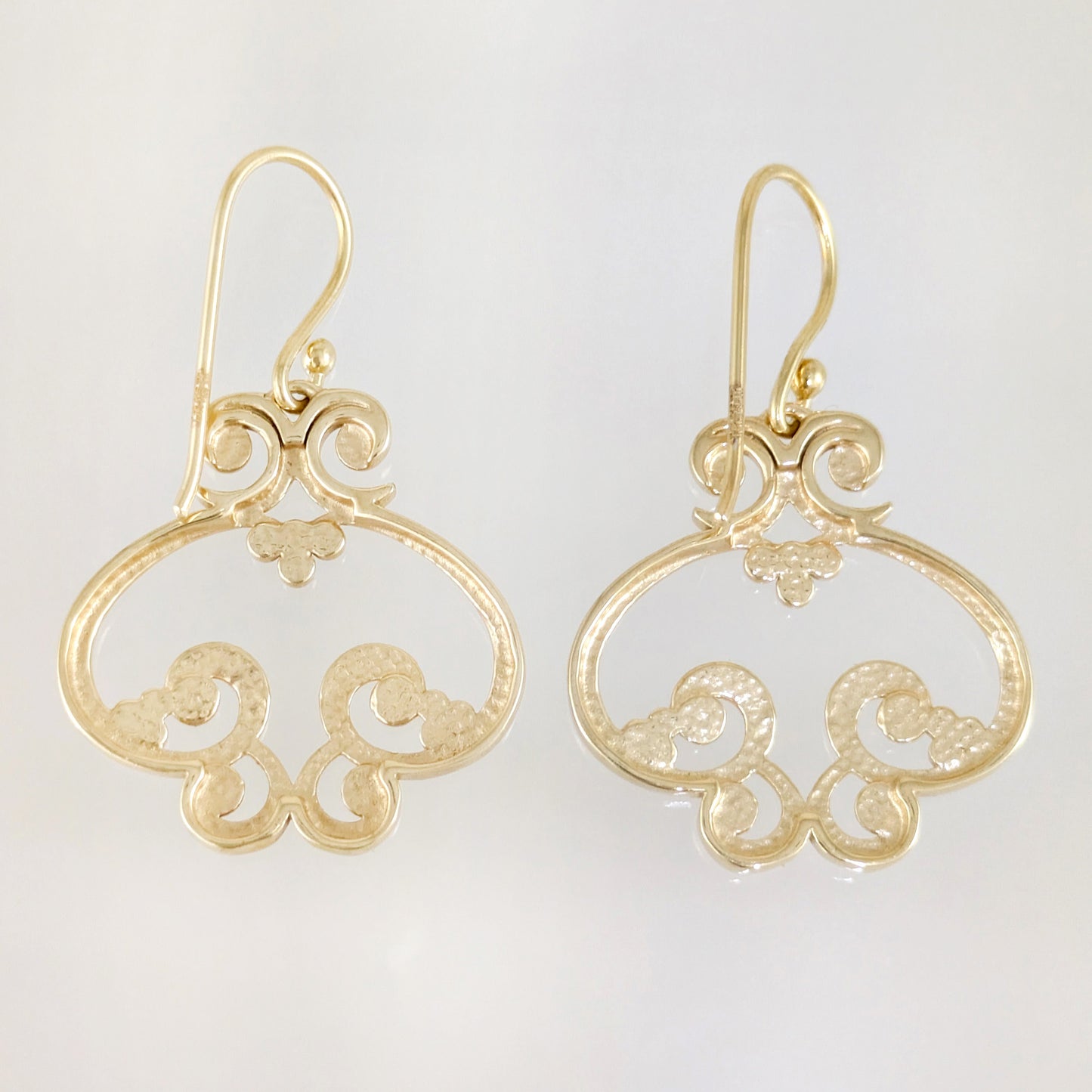 Open Oval Scroll Drop Earrings