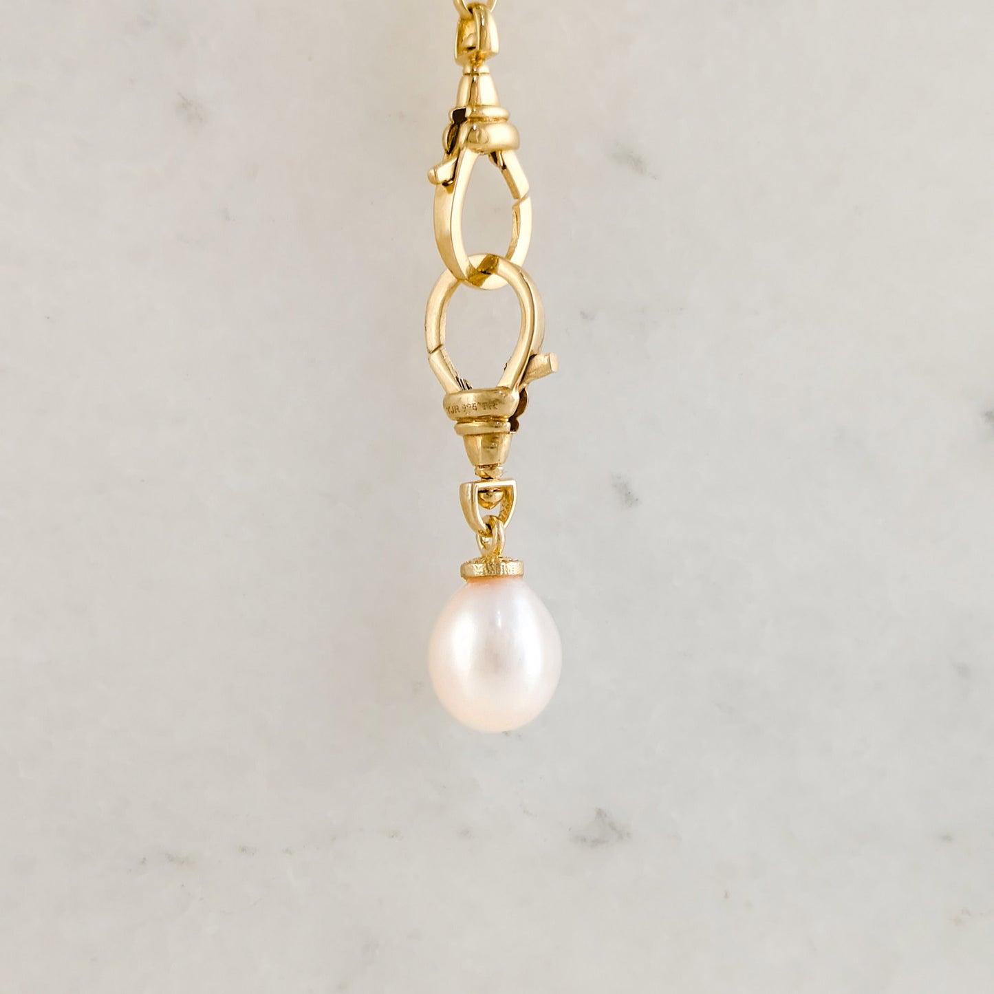 Pearl Drop Charm with Orbit Clasp