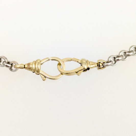 Two Tone Chain Necklace 18k Gold Over Sterling Silver
