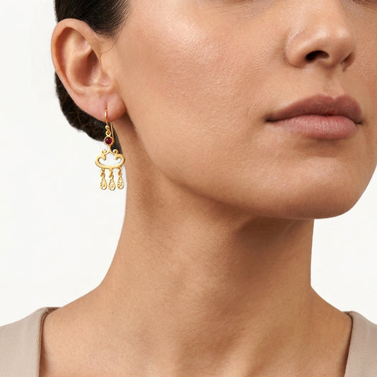 Red Crystal Dangle Drop Earrings