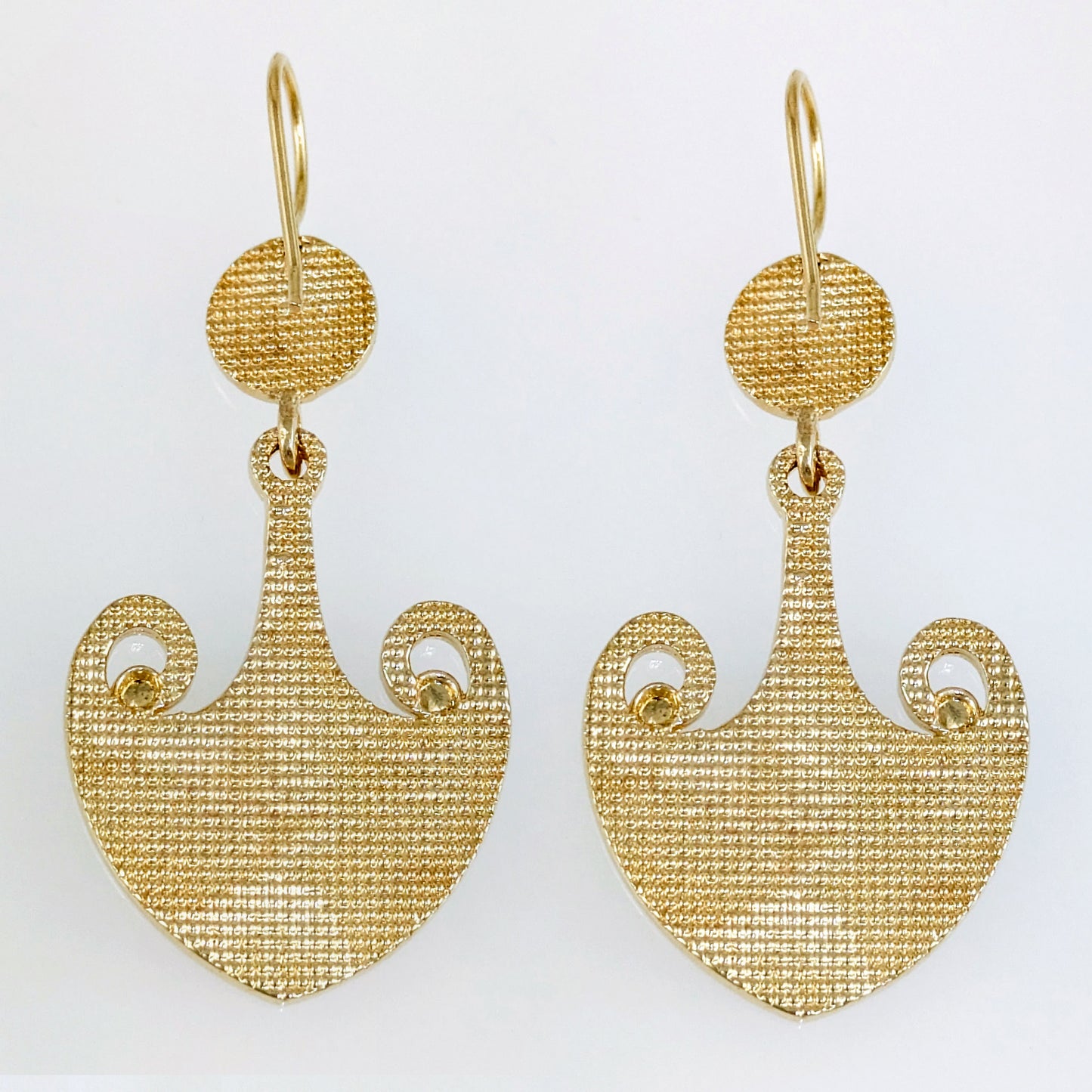 Scrollwork Drop Earrings with Spiral Accent