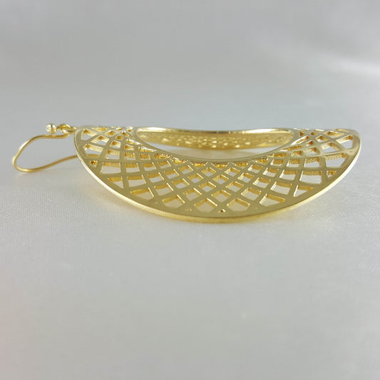 Woven Gold Oval Earrings - TurkishBling