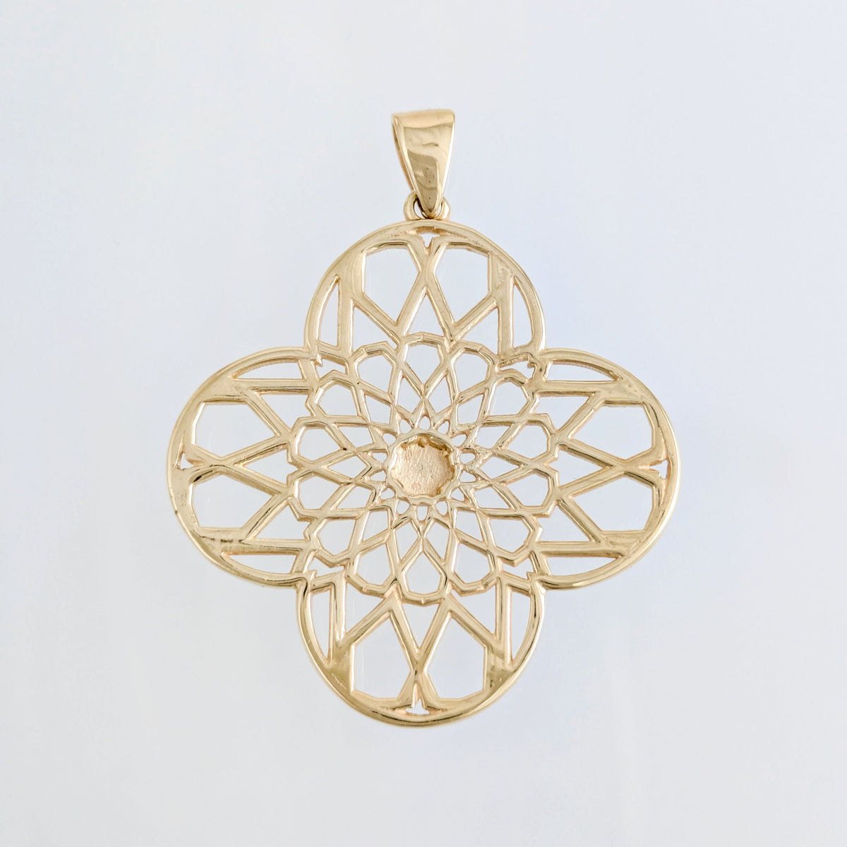 Blue Crystal Geometric Pendant Charm