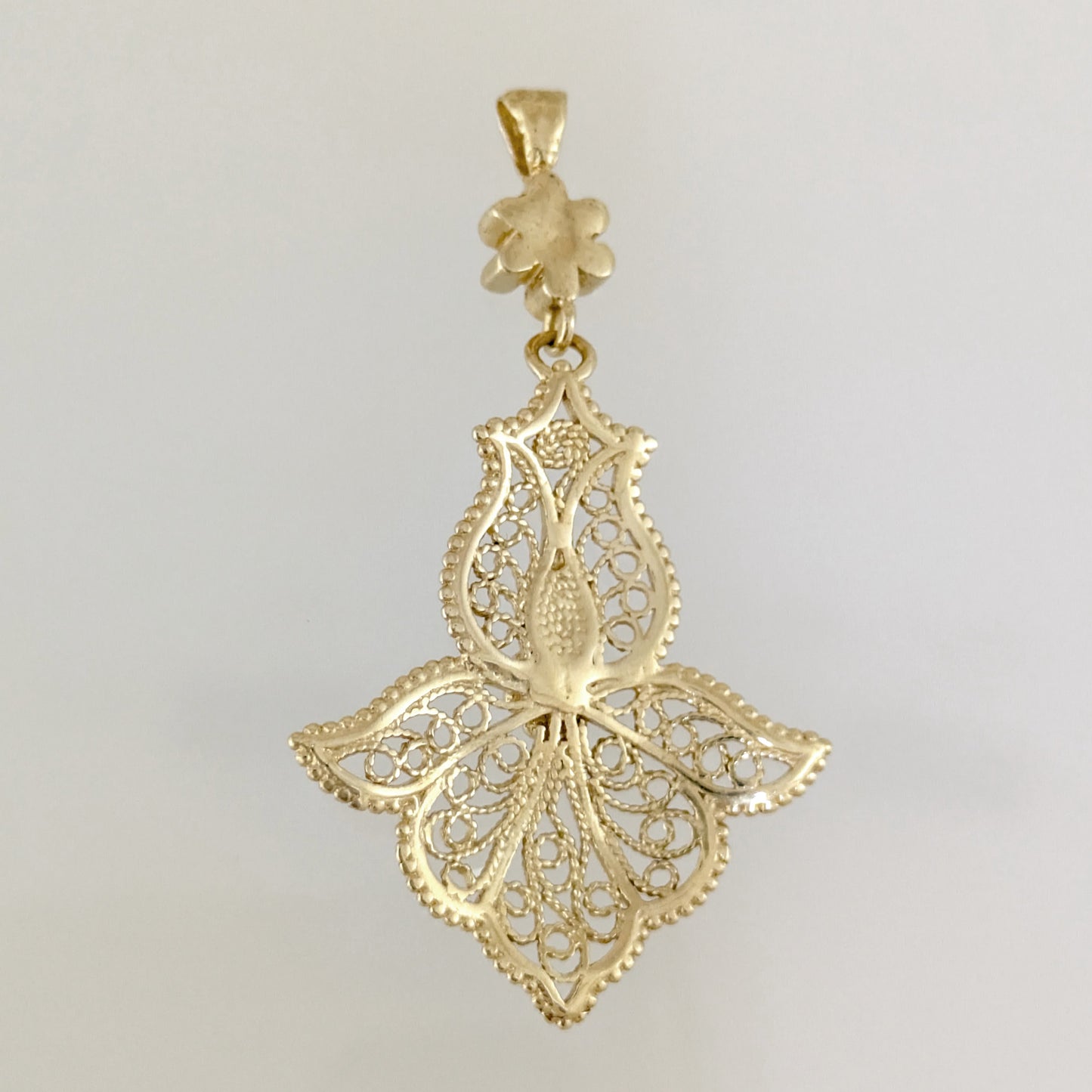 Floral Cross Openwork Pendant