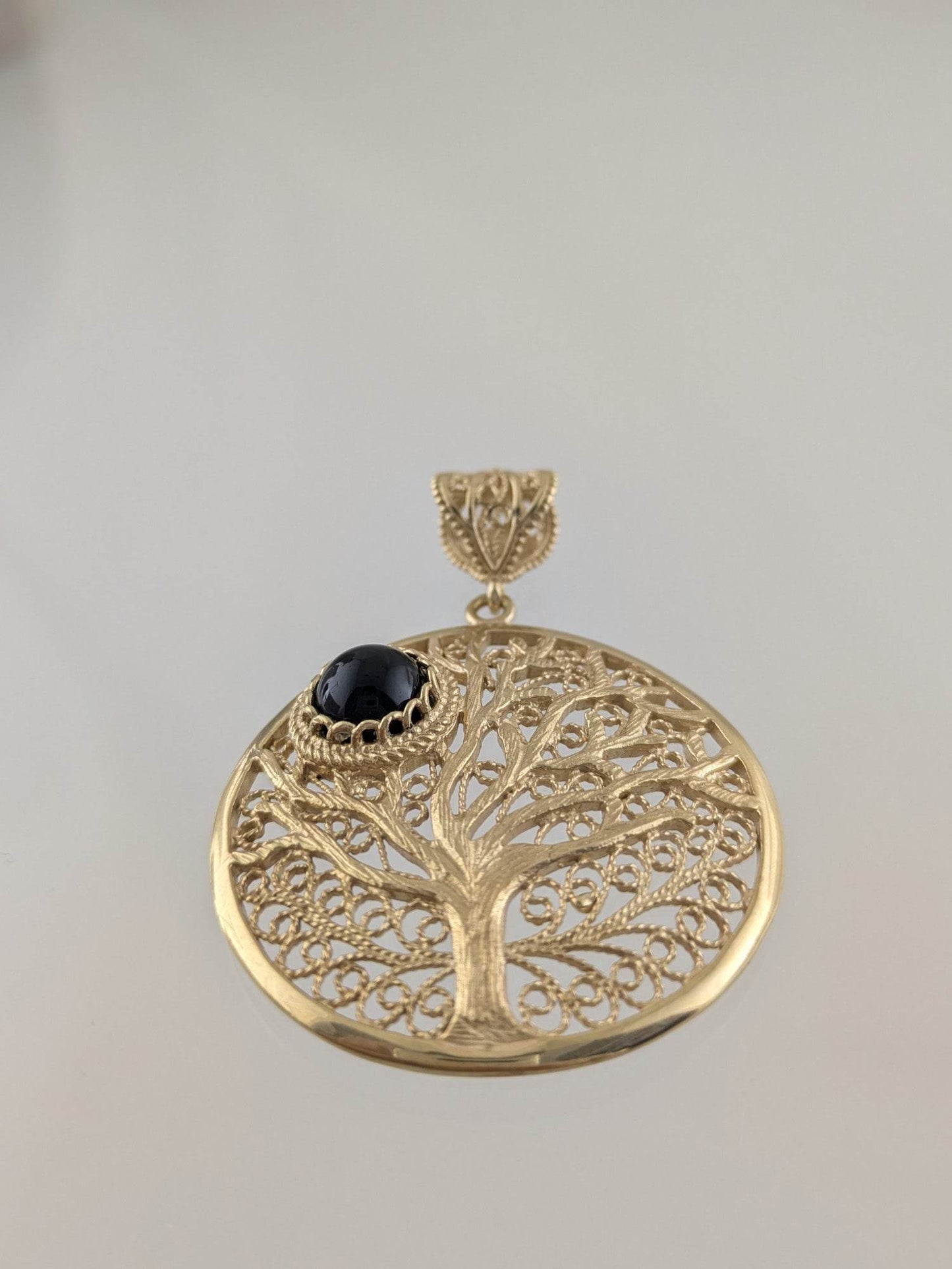 Tree of Life Pendant with Black Onyx – Symbolic Jewelry - TurkishBling