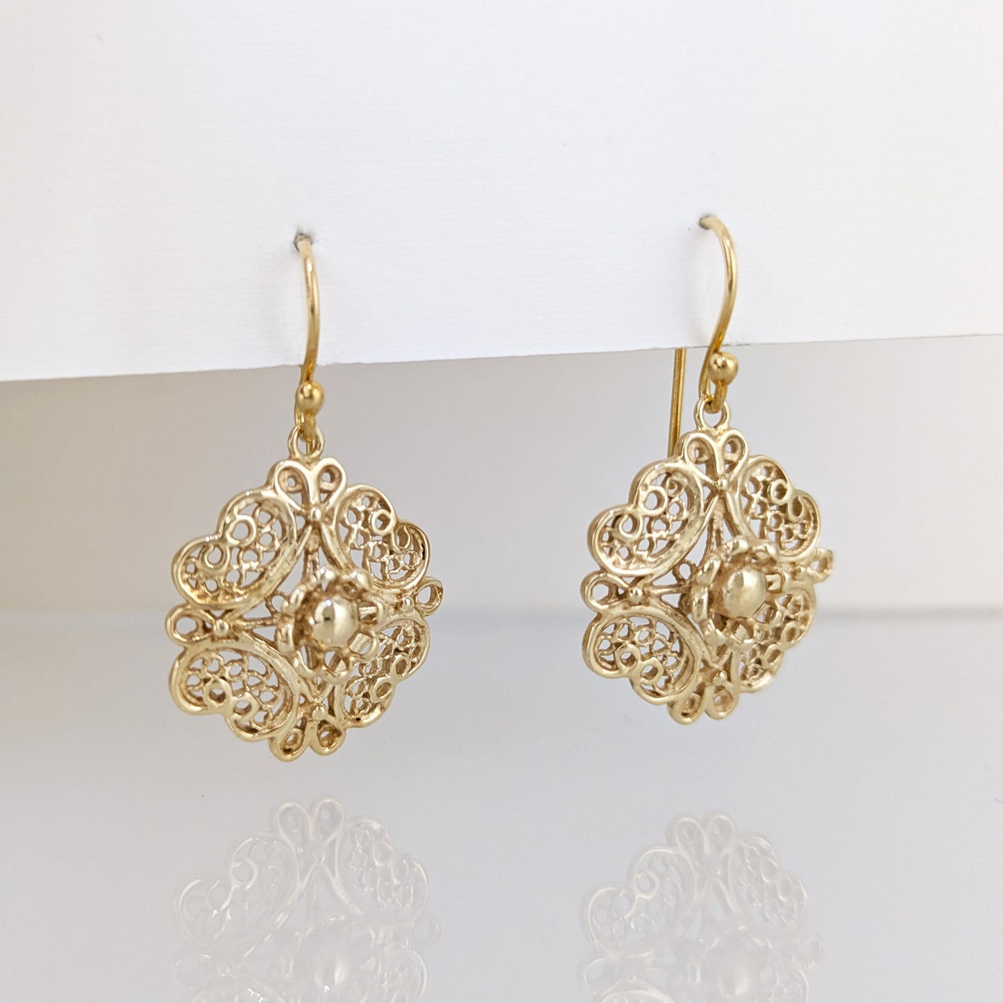 Filigree Floral Drop Earrings
