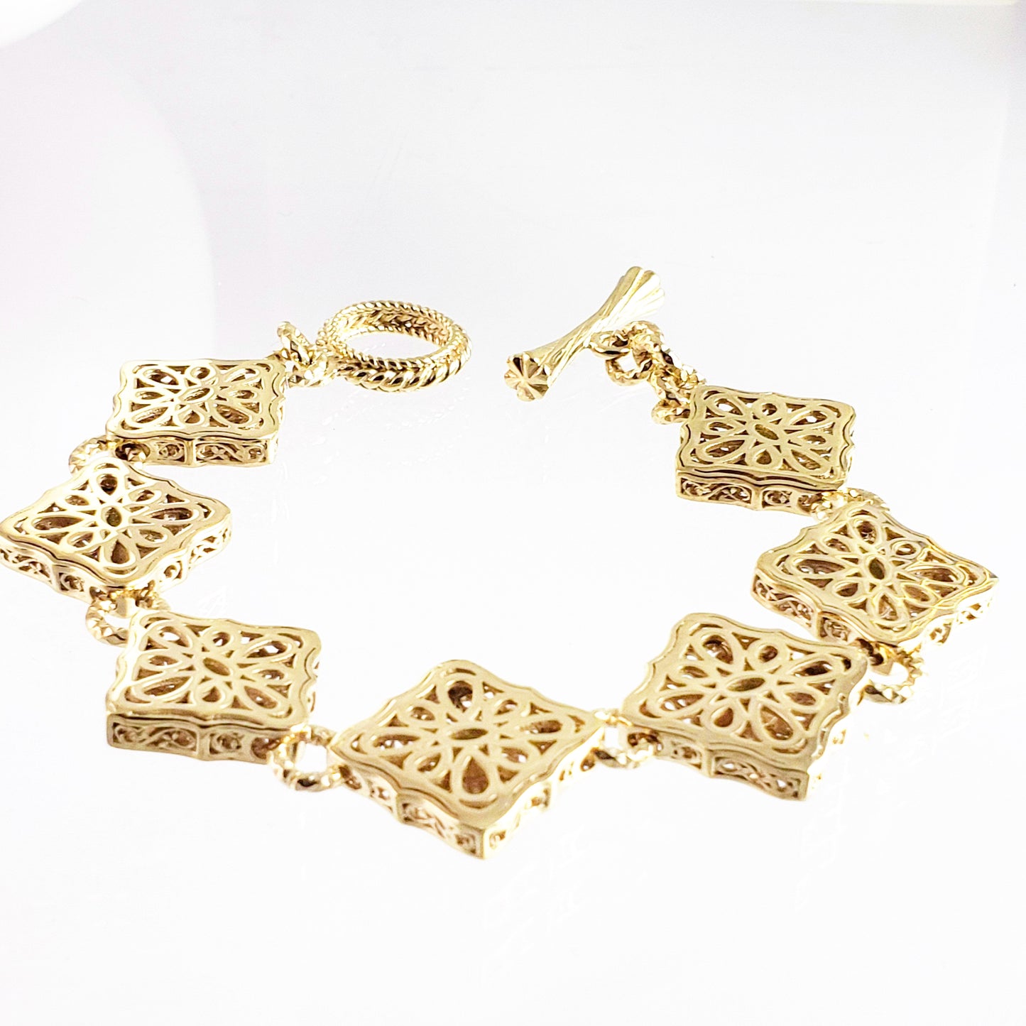 Luxurious Gemstone Panel Toggle Bracelet