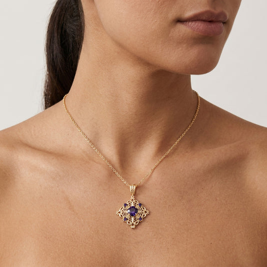 Fine Gemstone Colored Genuine Quart Necklace w/ 18in chain + 2 in extension