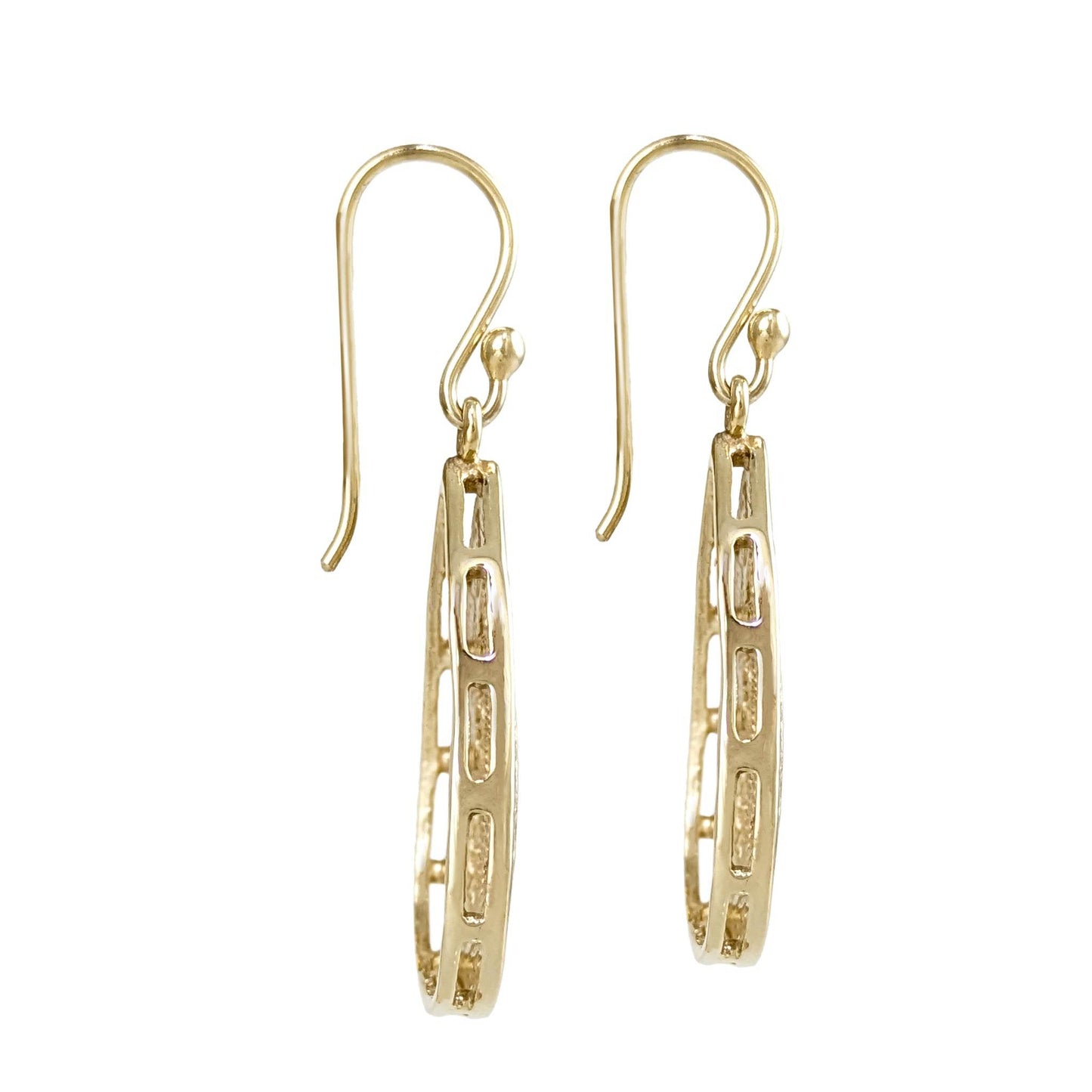 Teardrop Filigree Drop Earrings – Elegant Openwork Design - TurkishBling