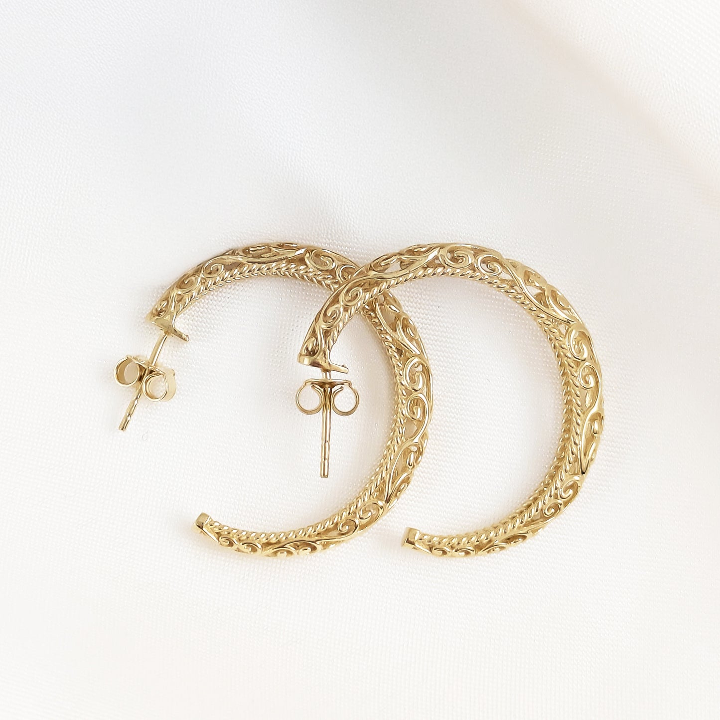 Swirl Filigree Half Hoop Earrings