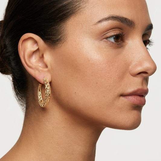 Swirl Filigree Half Hoop Earrings