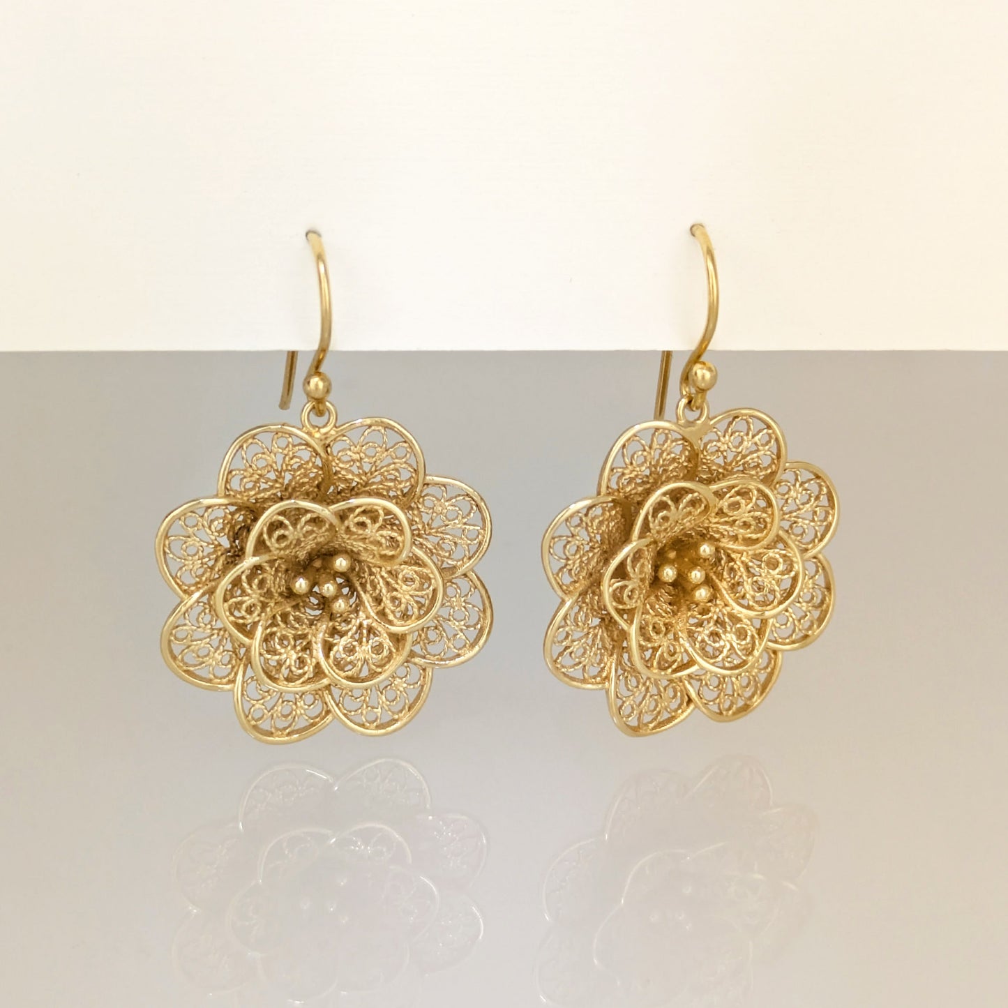Filigree Flower Drop Earrings