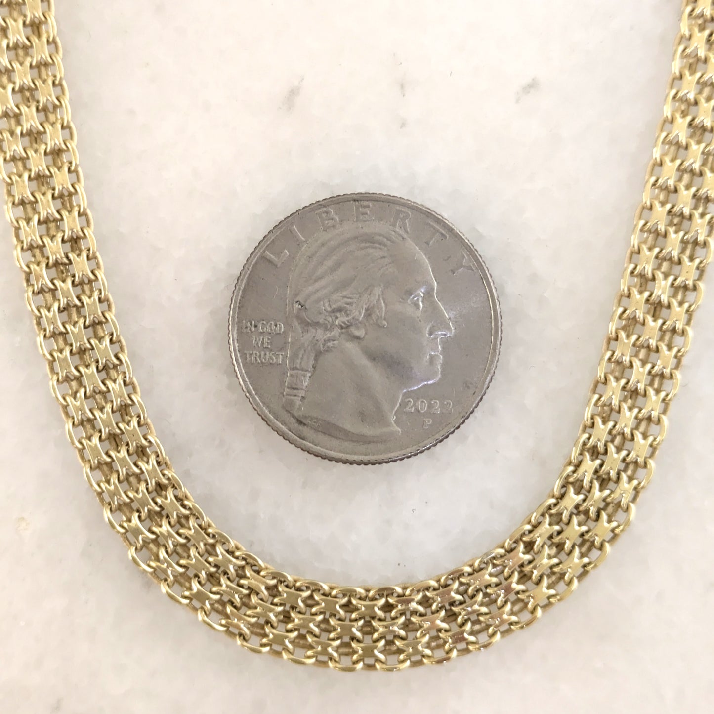 Multi-Strand Woven Bismark Necklace with Adjustable Extension 16in. +2 in- 4row