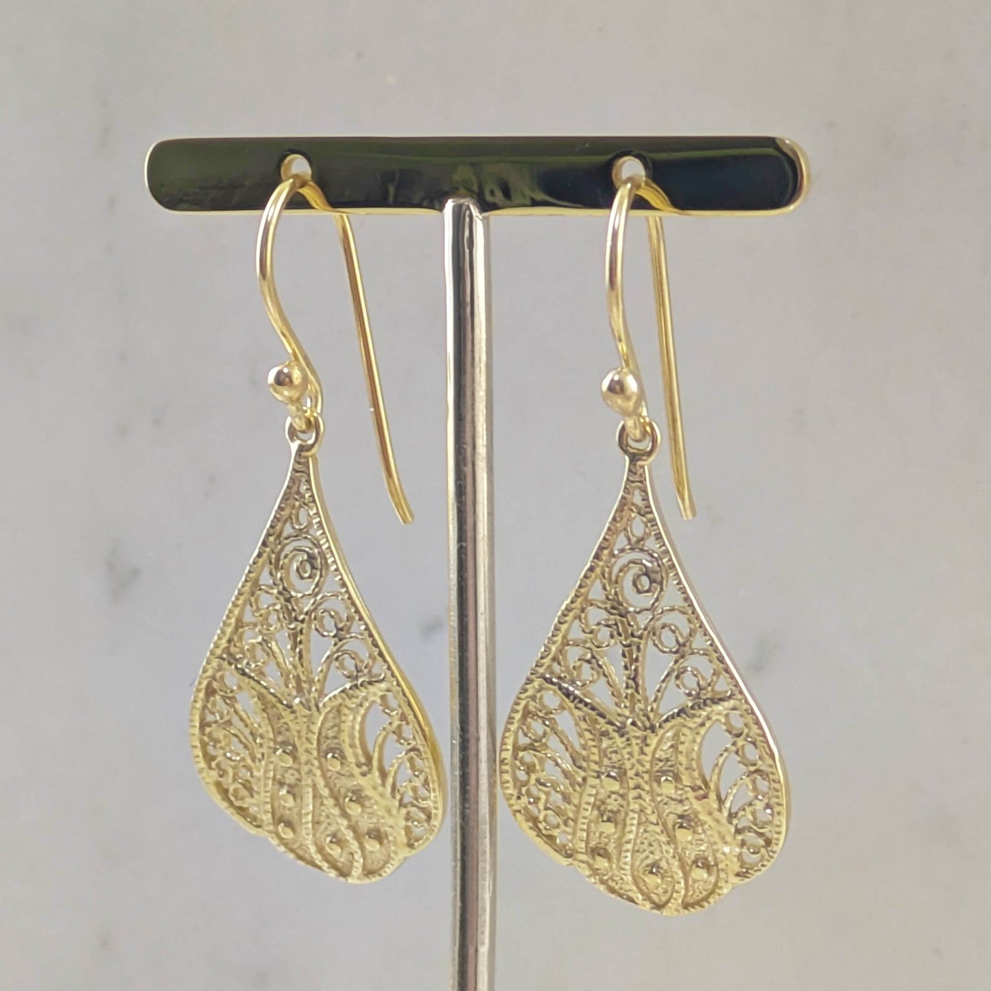 Filigree Teardrop Earrings – Lightweight and Elegant - TurkishBling