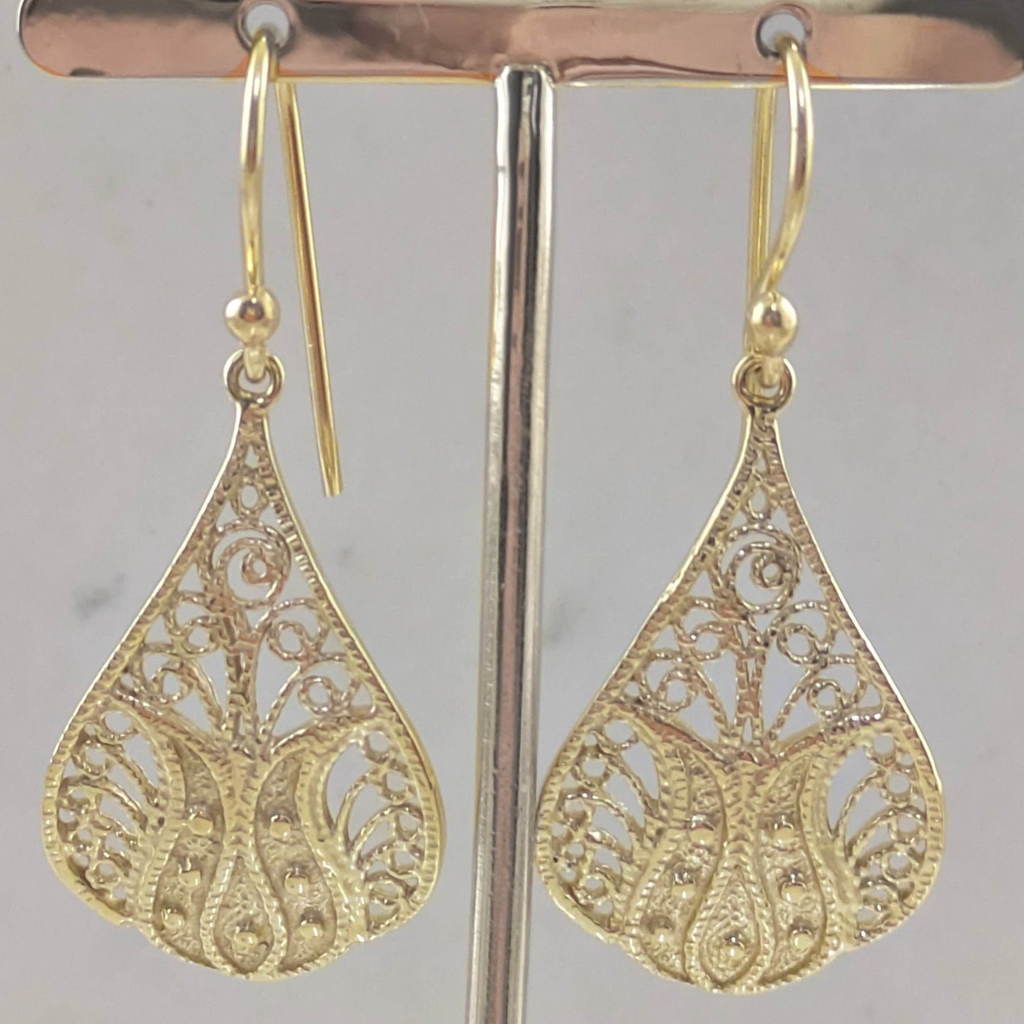 Filigree Teardrop Earrings – Lightweight and Elegant - TurkishBling