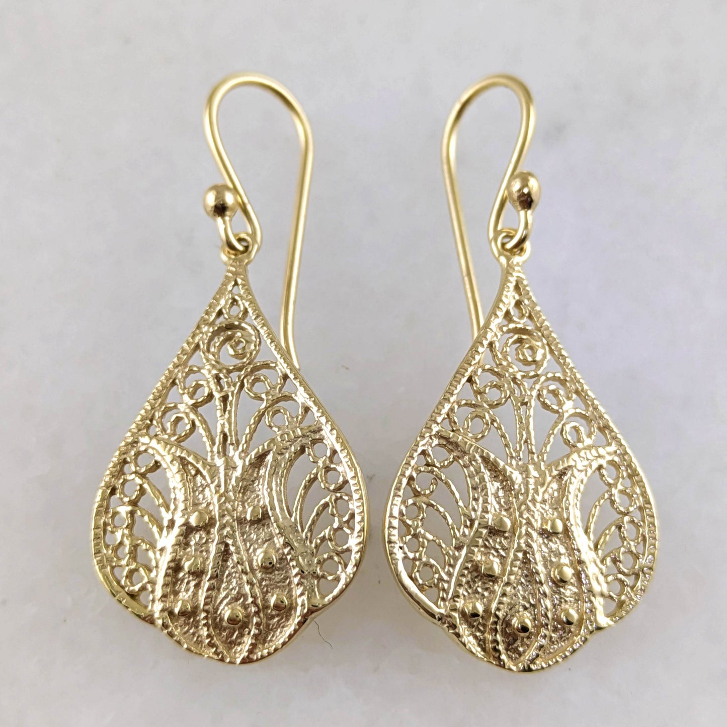 Filigree Teardrop Earrings – Lightweight and Elegant - TurkishBling