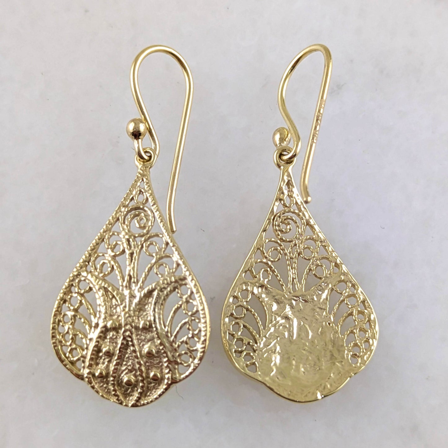 Filigree Teardrop Earrings – Lightweight and Elegant - TurkishBling