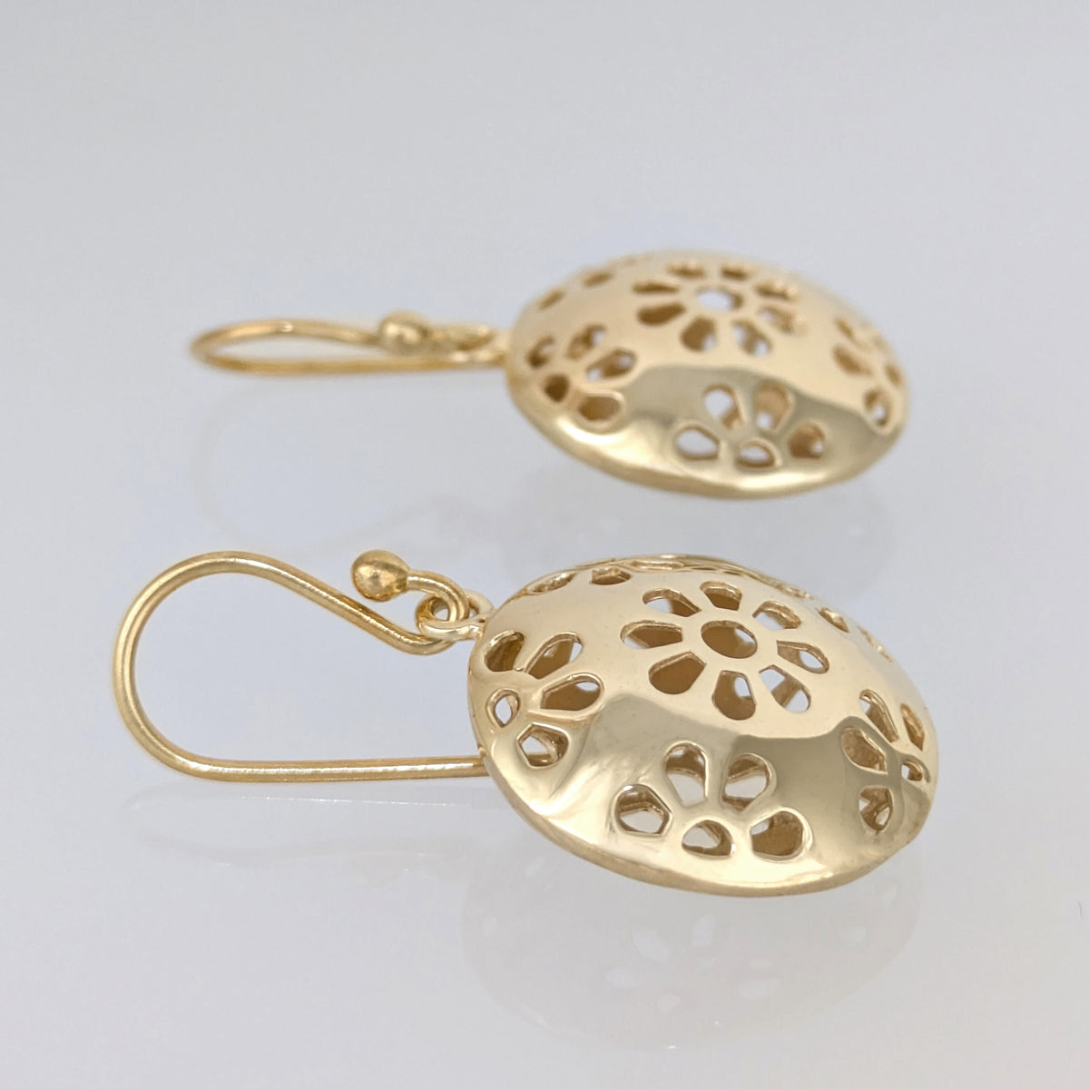 Floral Cutout Disc Drop Earrings