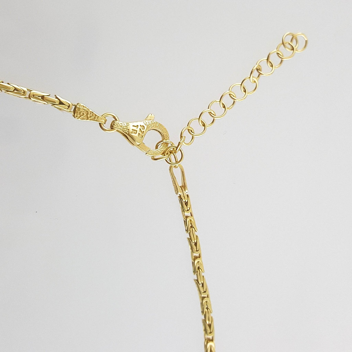 Timeless Gold Byzantine Chain Necklace, 18k Gold Over Sterling Silver, Available in 18in, 24in, 30in with 2in Extender - TurkishBling